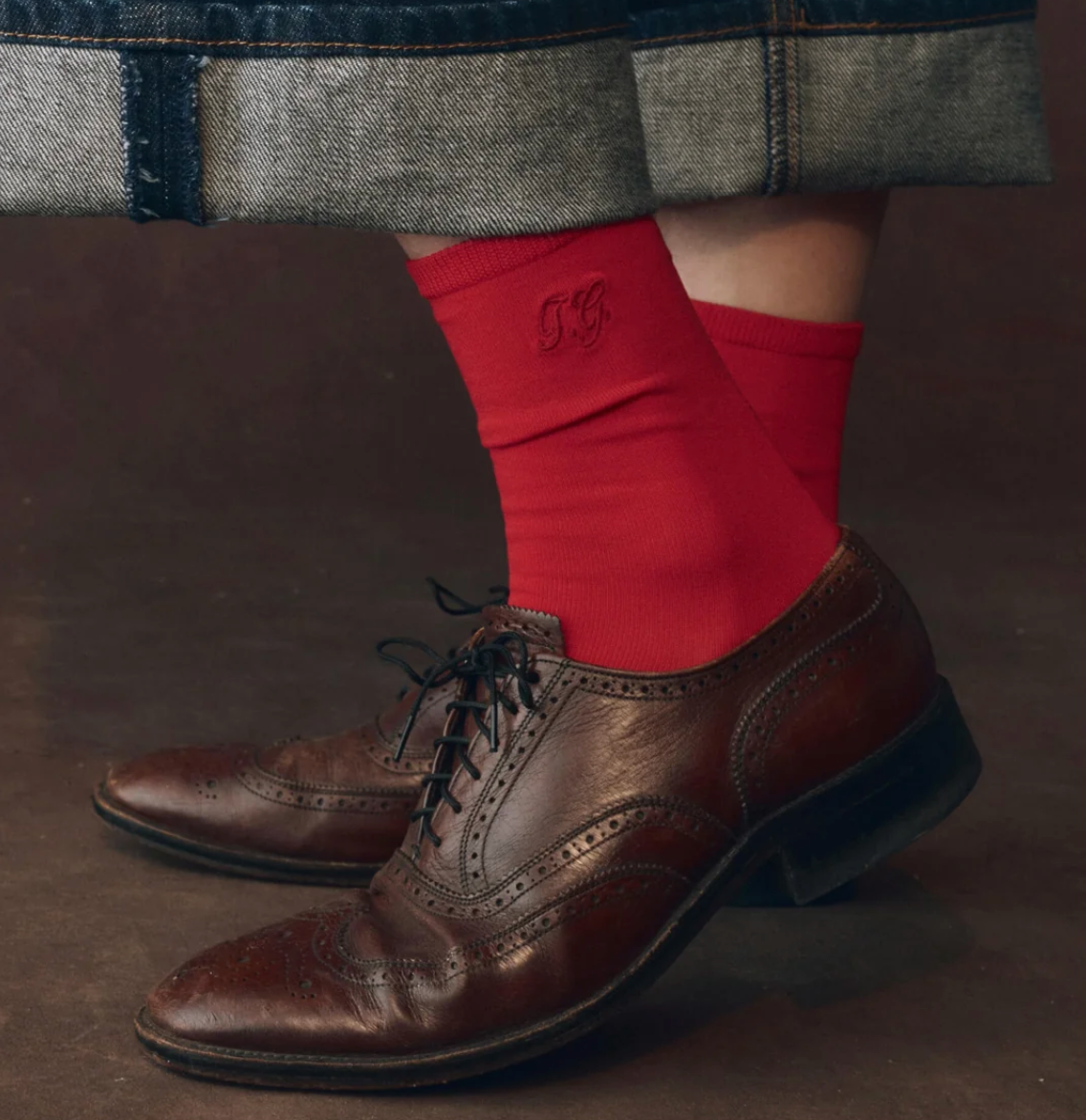 The Great. The Monogrammed Trouser Sock