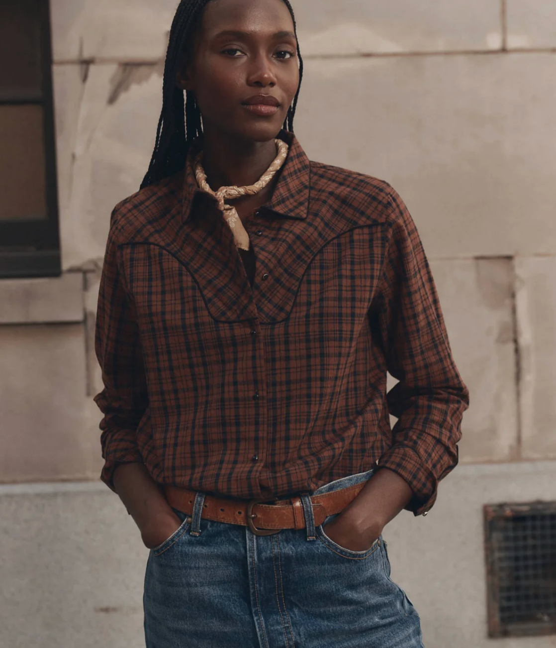 The Great. The Creek Shirt in Woodcrest Plaid