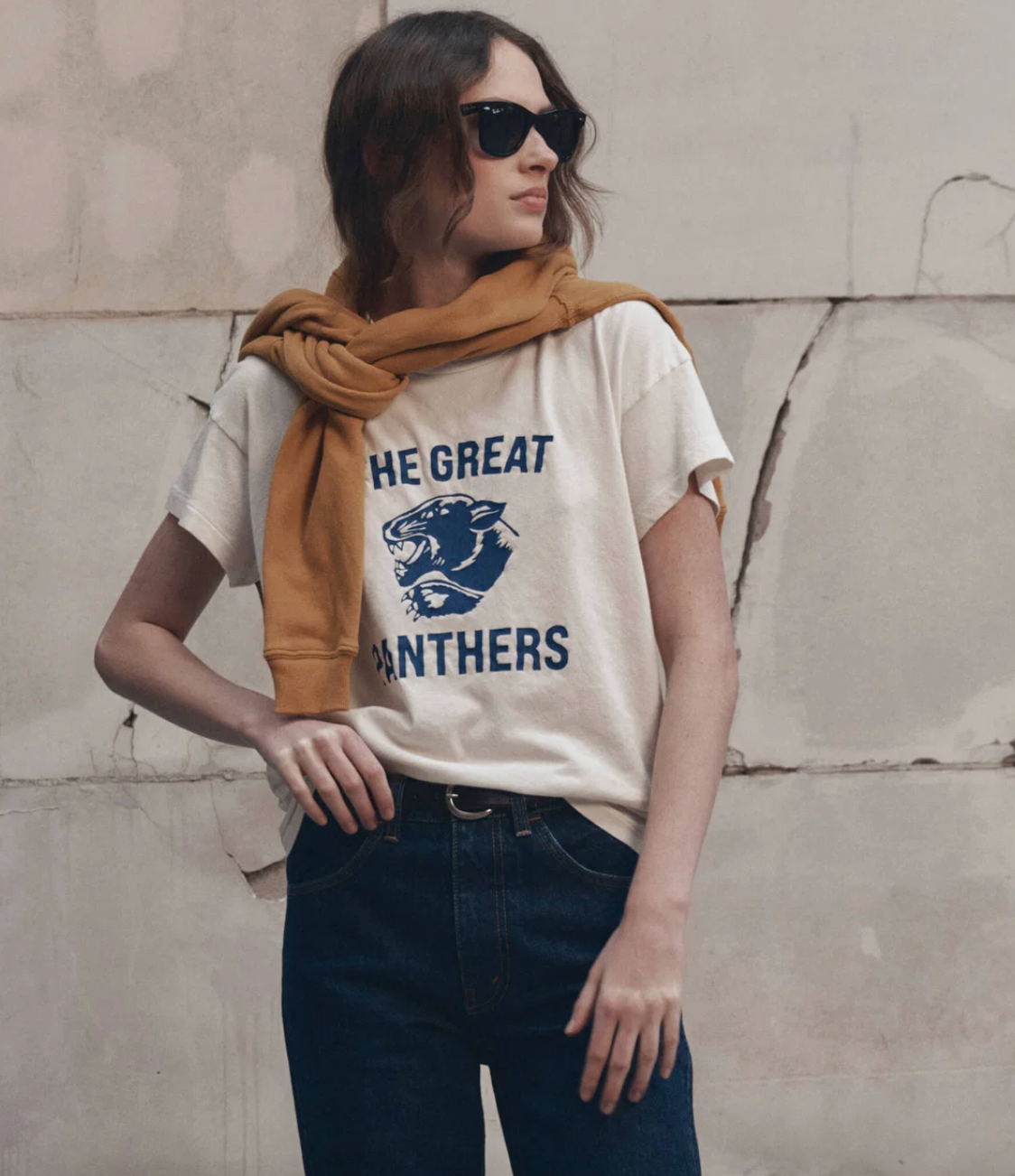 The Great. The Boxy crew w/ Growling Panther in Washed White