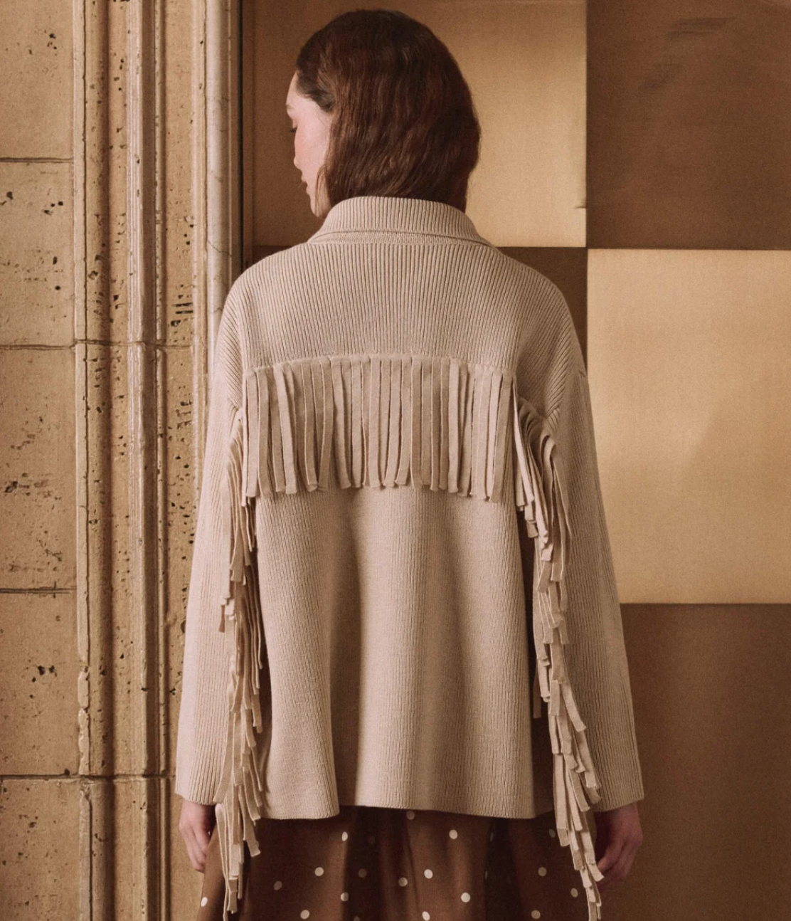 The Great. The Western Fringe Sweater Jacket
