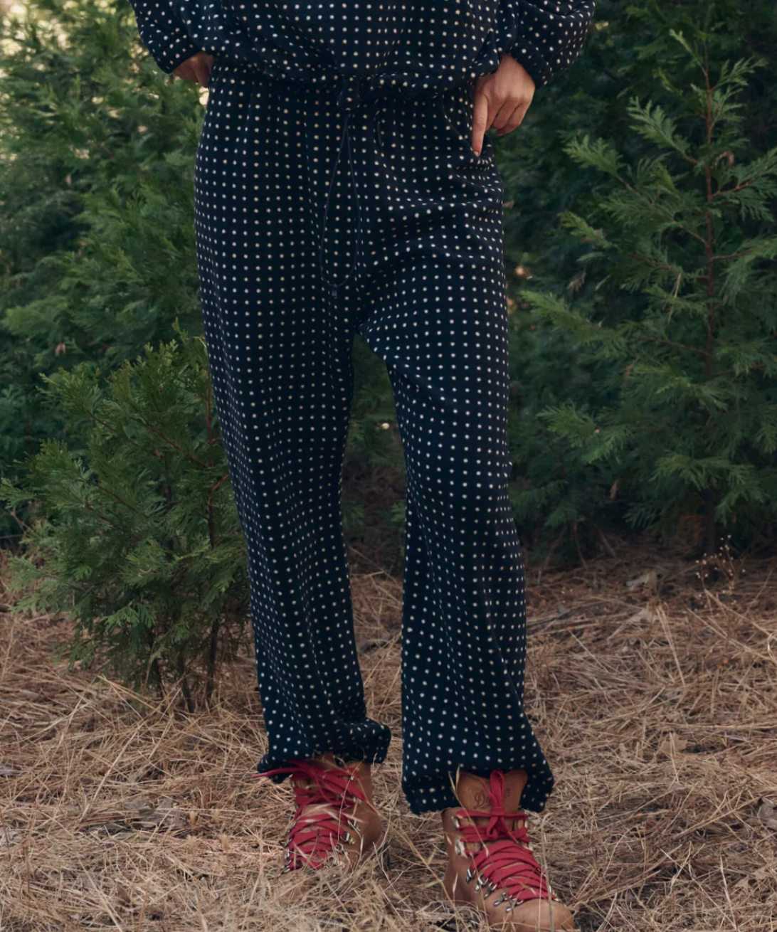 The Great. The Campfire Sweatpant in Black Dot