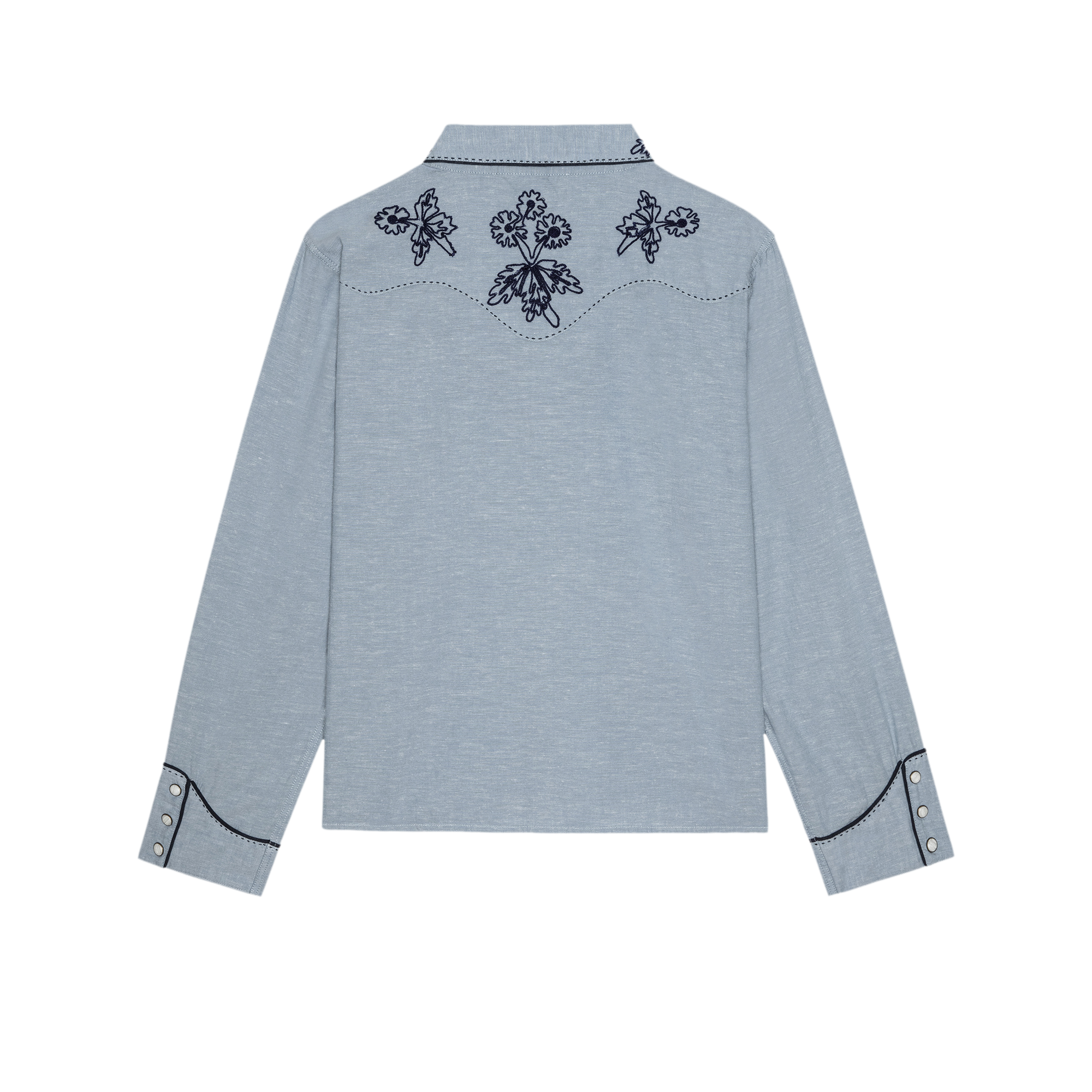 THE CHAMBRAY EMBROIDERED WESTERN SHIRT