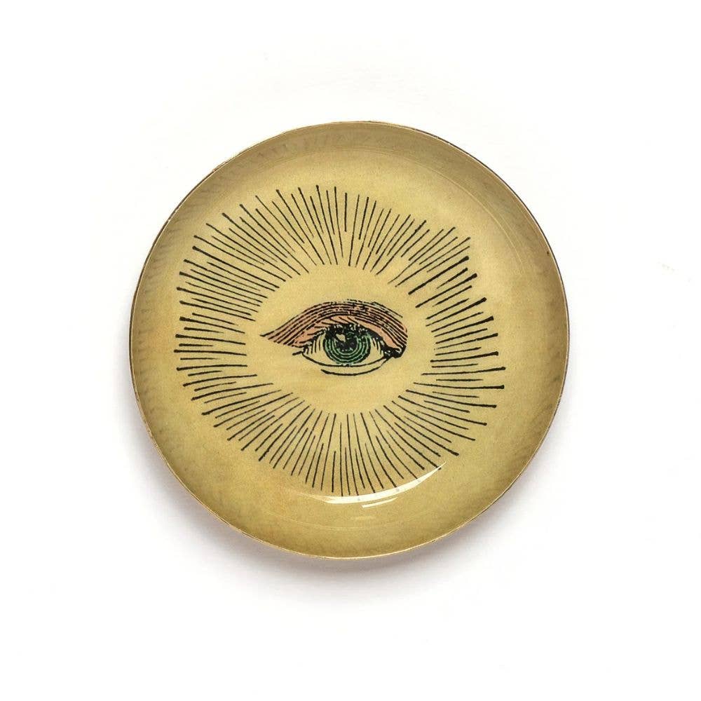 Round Enamel Tray - Eye