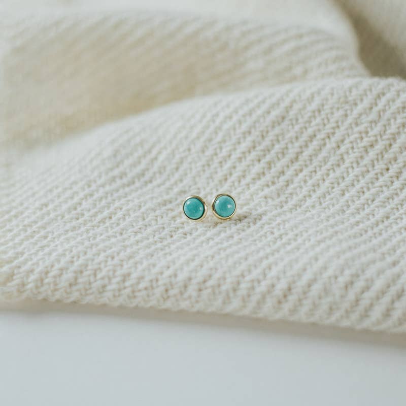 Commonform- Hyalite Studs // Turquoise: Brass / 8mm
