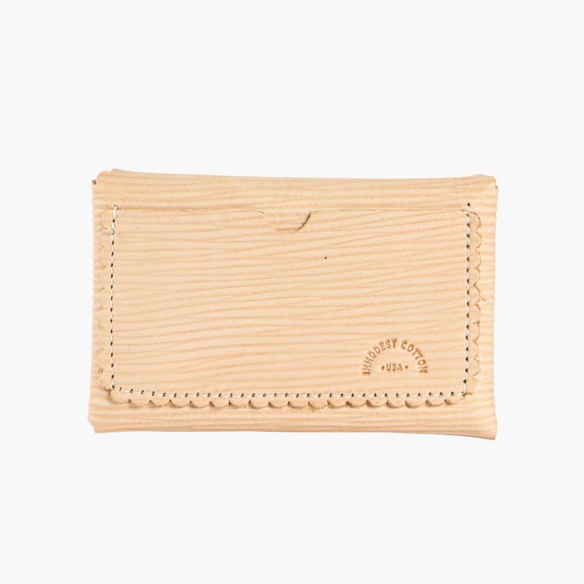 IMMODEST COTTON- Scallop Wallet | Undyed Italian Leather