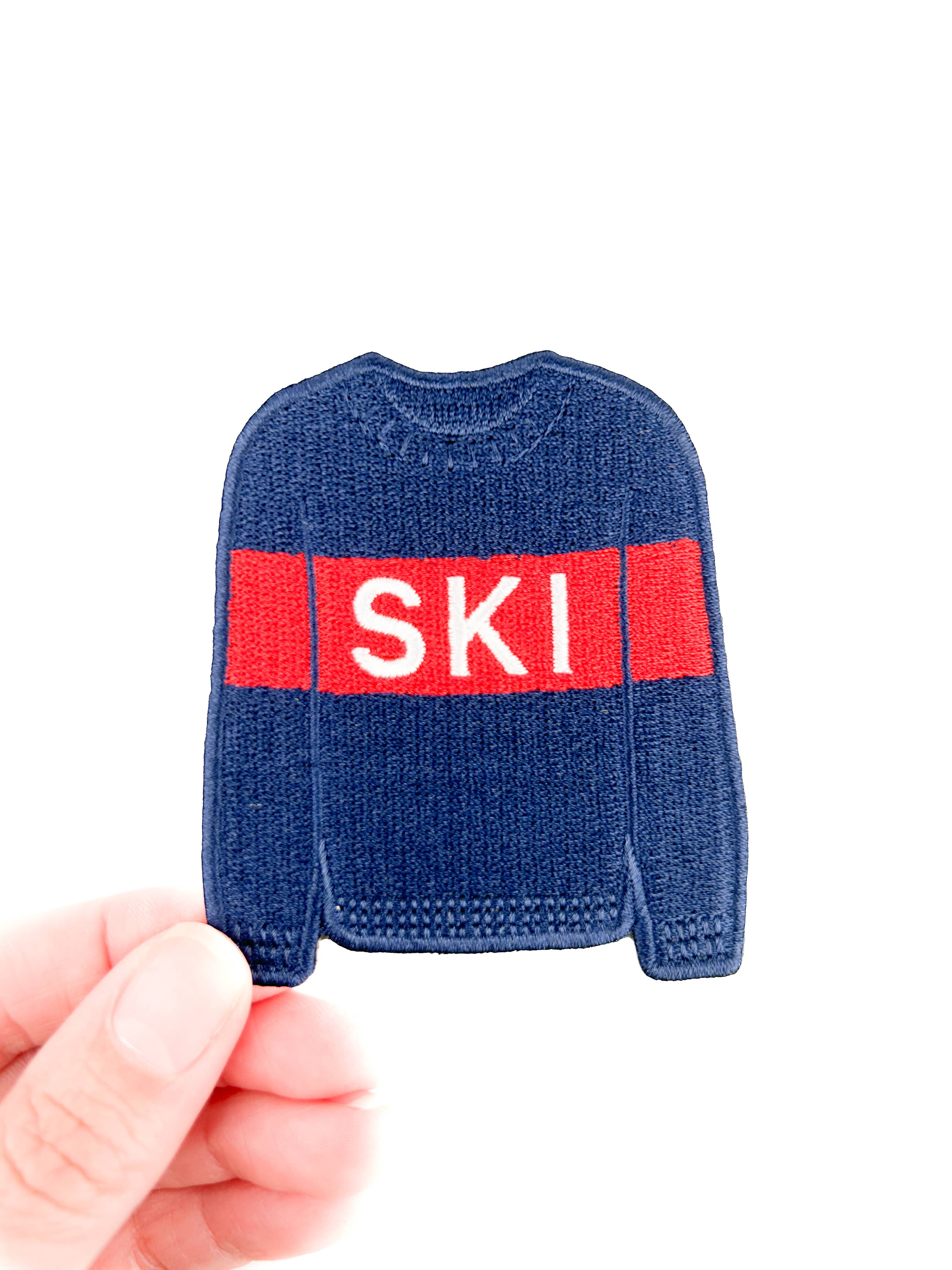 Ski Sweater Patch | Winter Sports Embroidered Iron On Patch