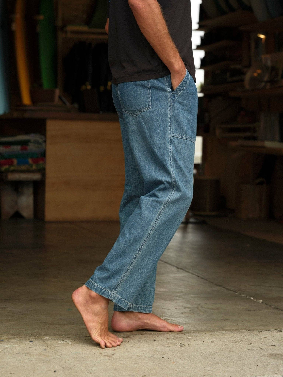 Mollusk- Drawstring Salvador Pants in Vintage Indigo