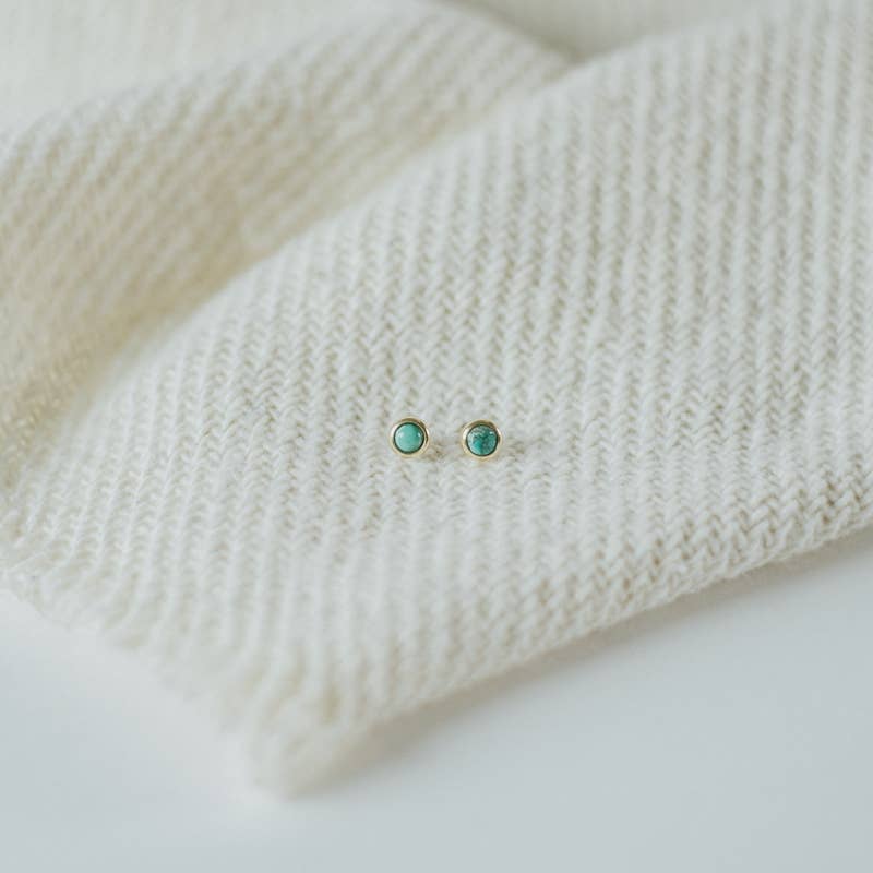 Commonform- Hyalite Studs // Turquoise: Brass / 8mm