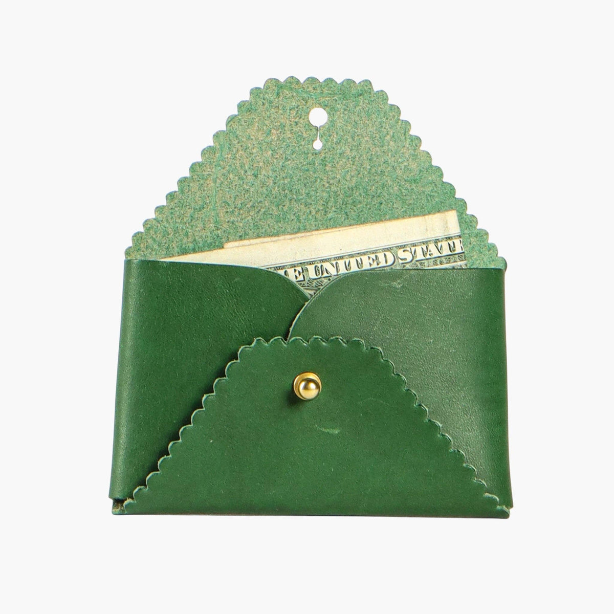 IMMODEST COTTON- Scallop Wallet | Pine + Robin's Egg