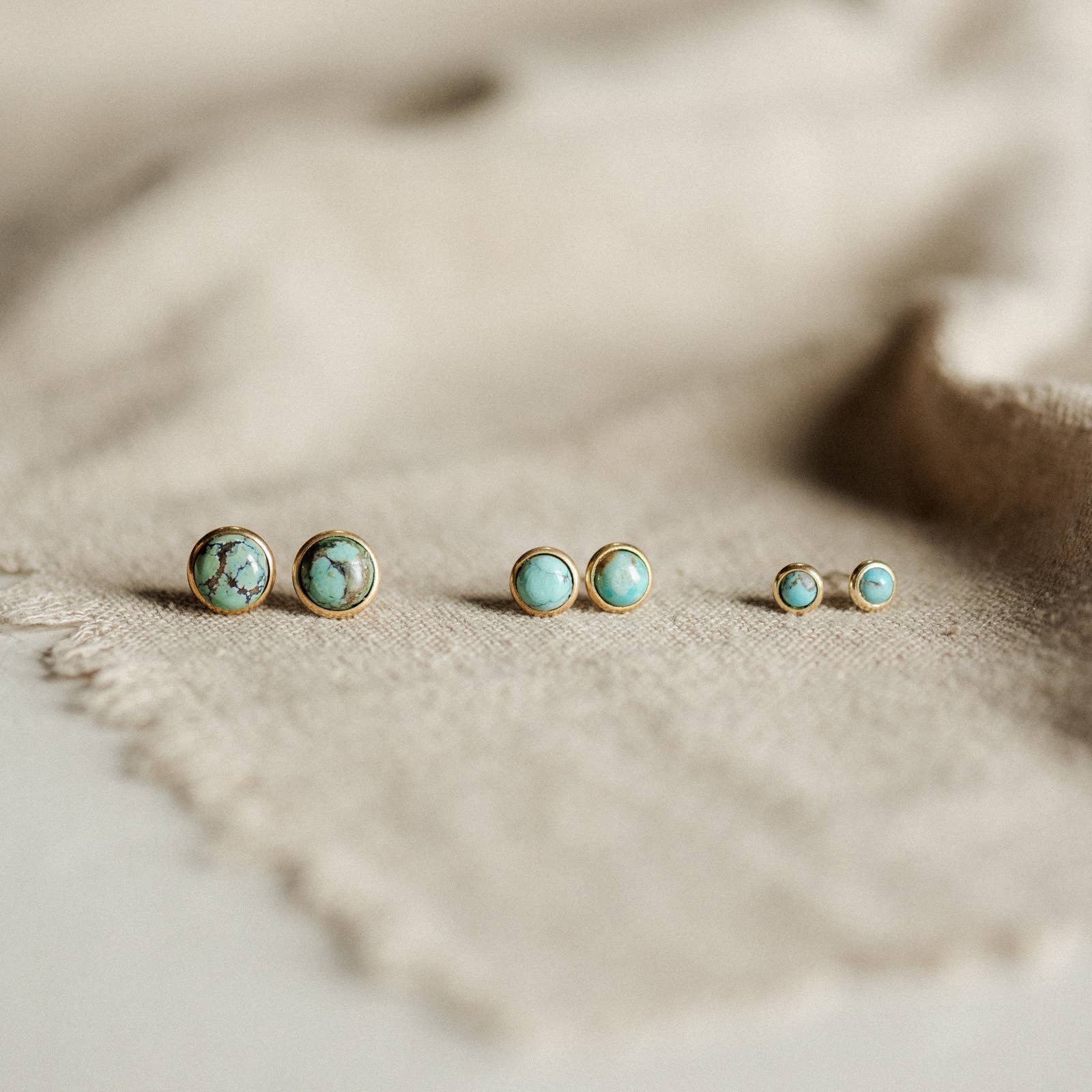 Commonform- Hyalite Studs // Turquoise: Brass / 8mm