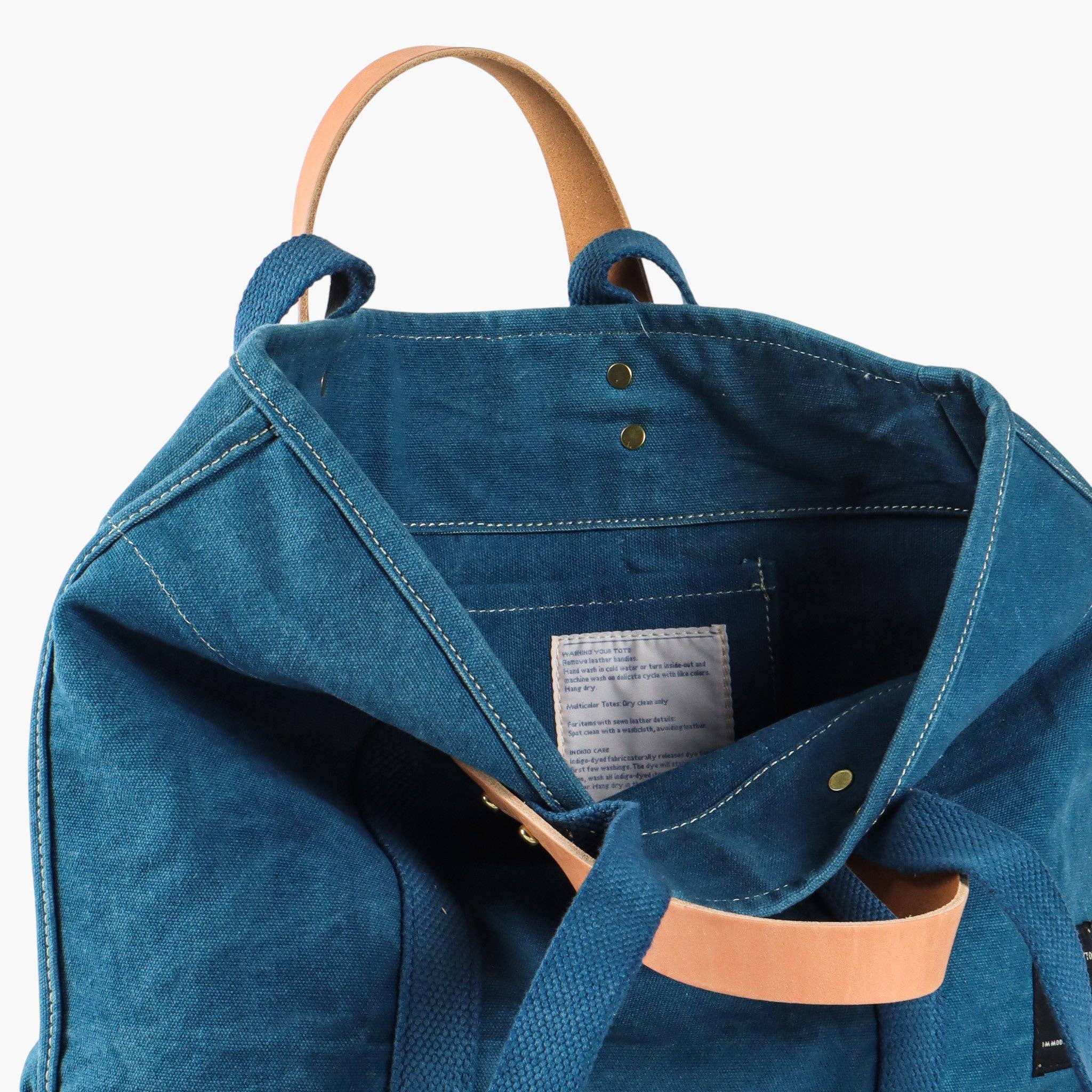 IMMODEST COTTON- Small East West Tote | Indigo