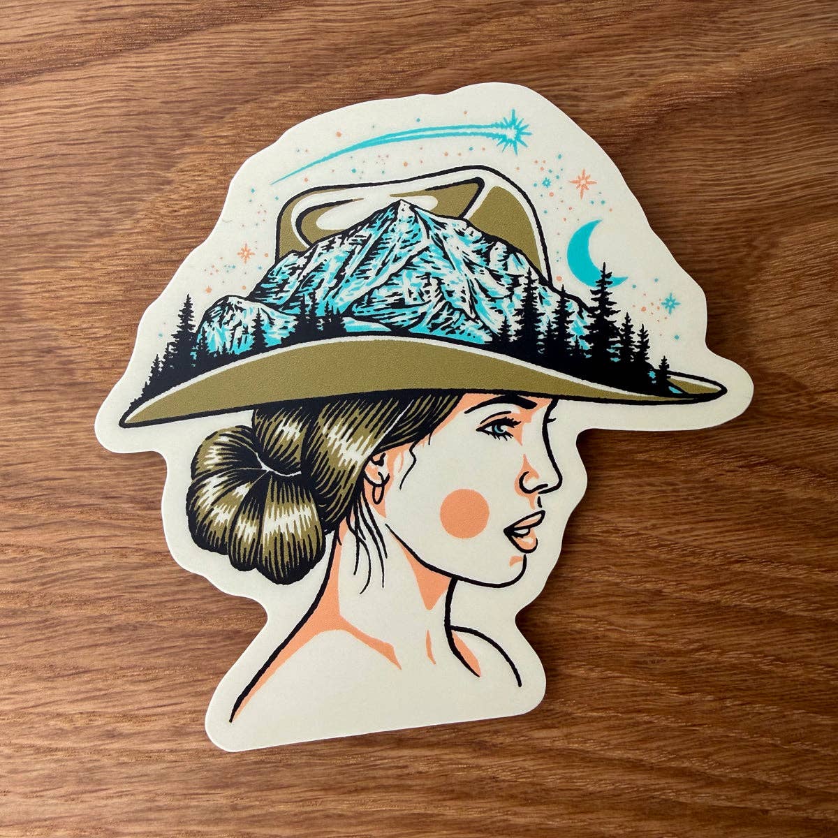 Mountain Woman 4 Inch Matte Vinyl Sticker