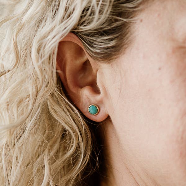 Commonform- Hyalite Studs // Turquoise: Brass / 8mm