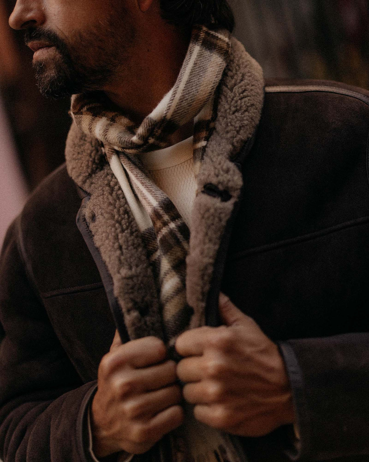 Taylor Stitch - The Fireside Scarf in Butterscotch Plaid