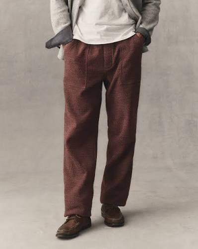 Taylor Stitch - The Breakwater Pant in Black Cherry Sashiko
