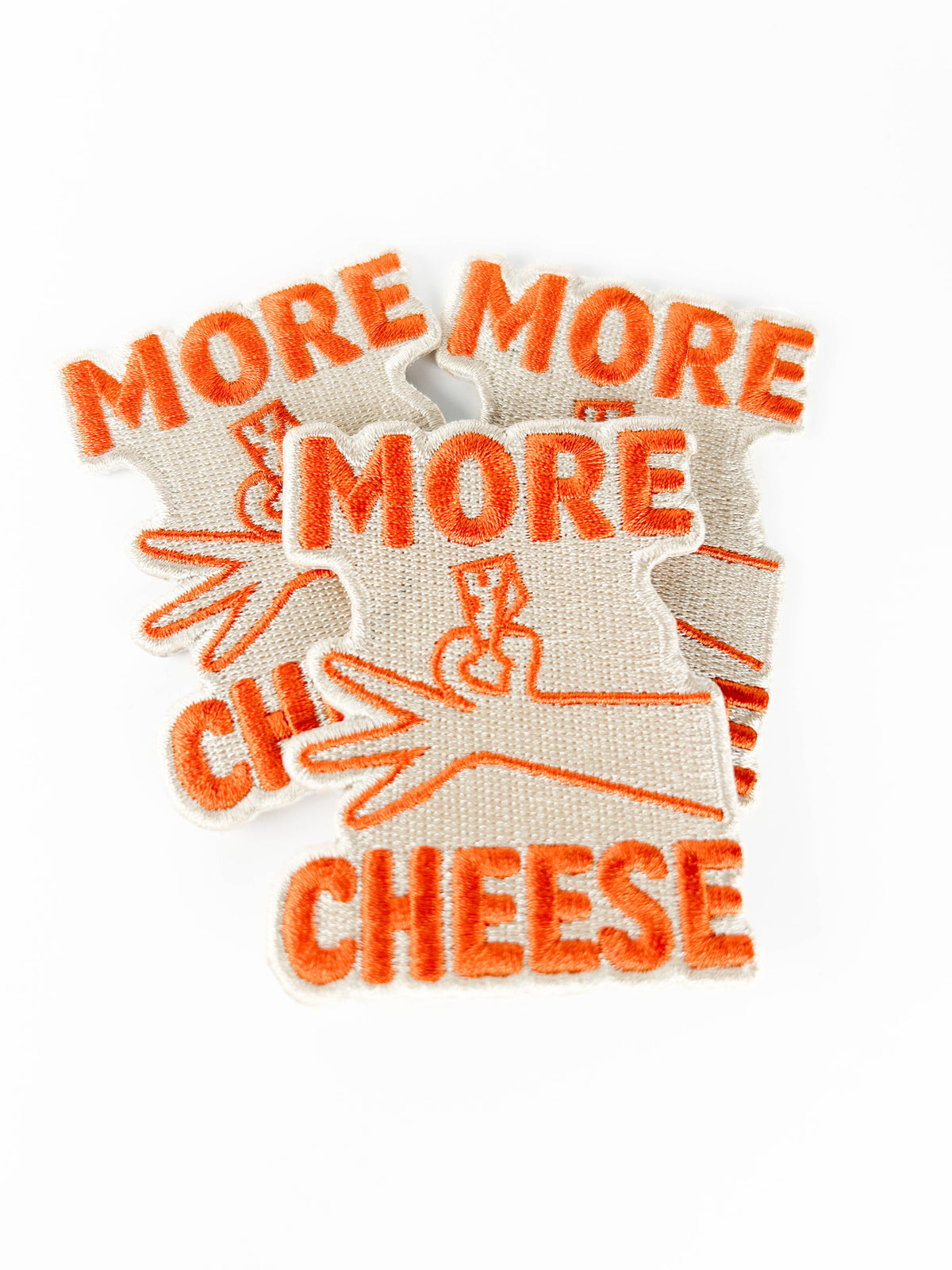 More Cheese Embroidered Patch Funny Food Iron On Hats Totes
