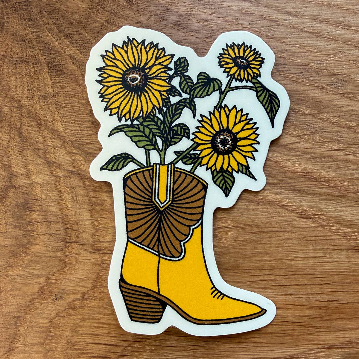 Sunflower Boot 4 Inch Matte Vinyl Sticker