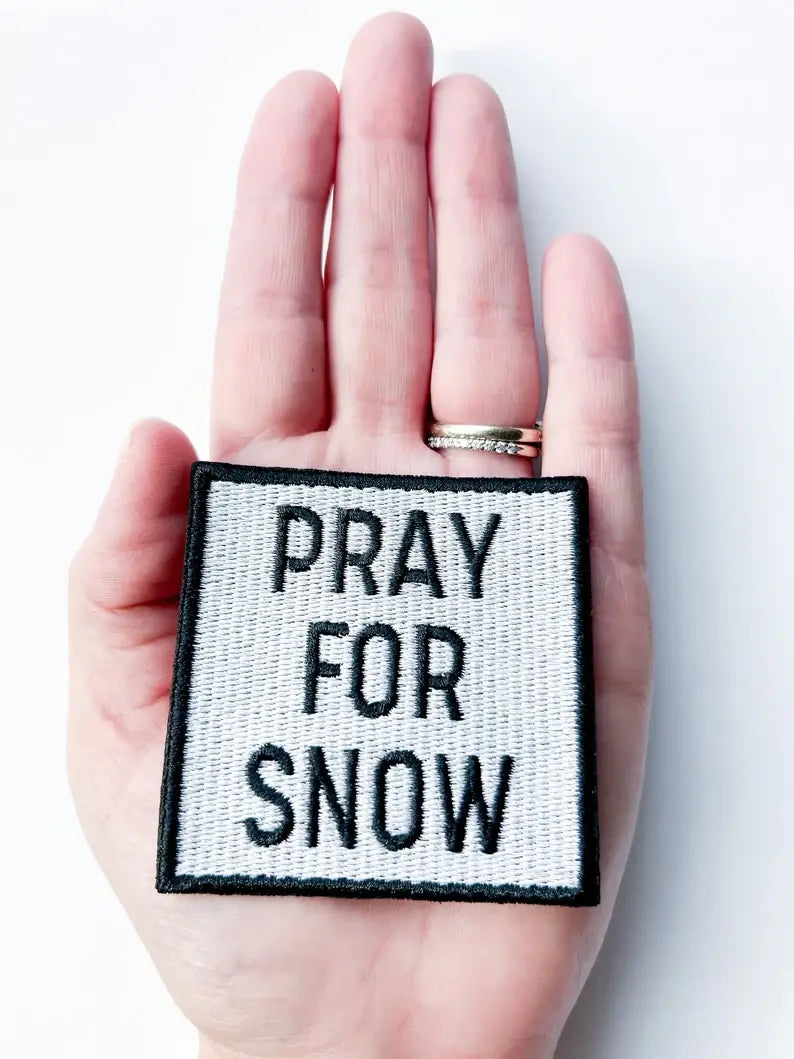 Pray for Snow Embroidered Iron-On Patch for Hat & Clothing