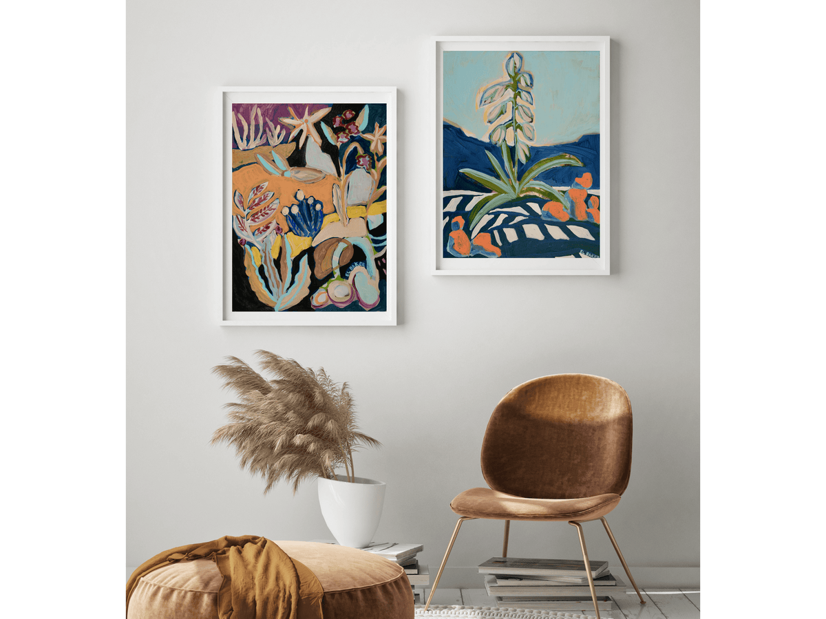 El Baker Art- Colorful Desert Cactus Print