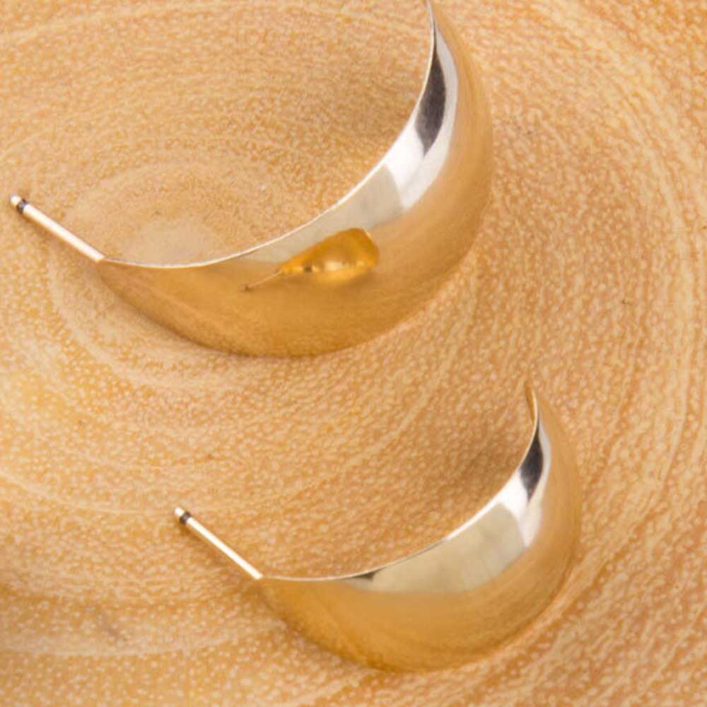 Curved Gold-fill Hoop Earrings