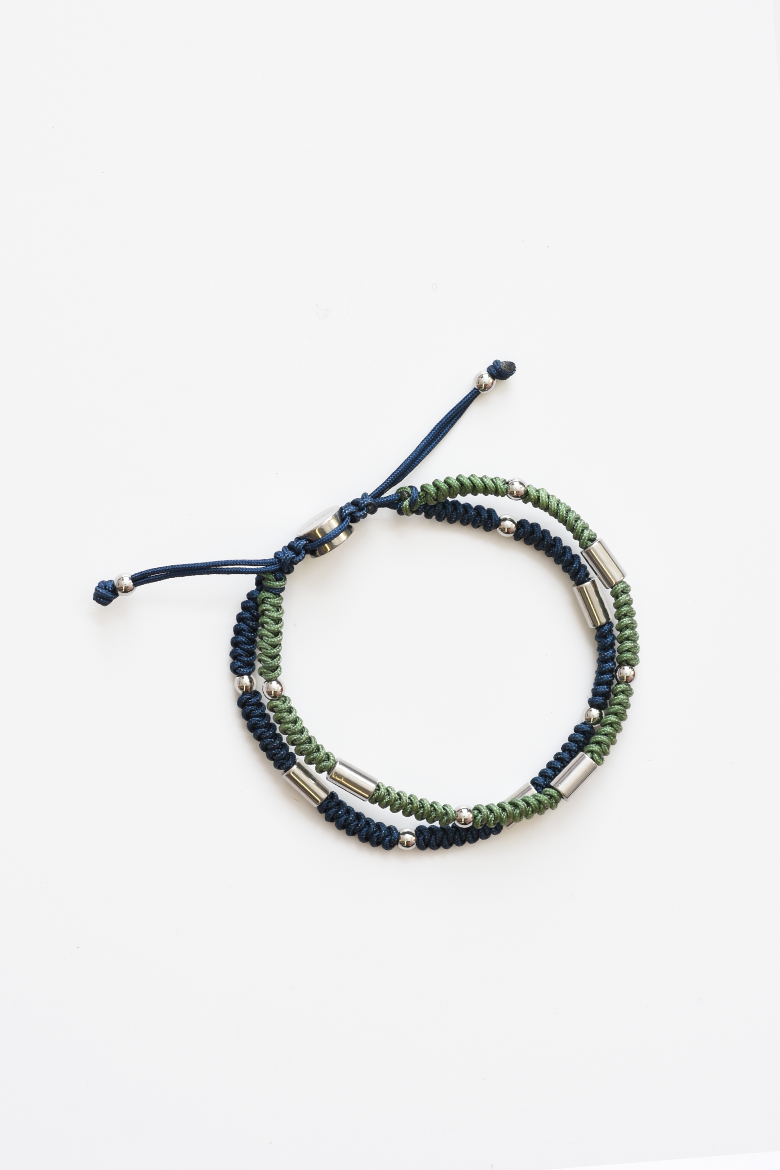 Navy & Moss Double Cord Bracelet