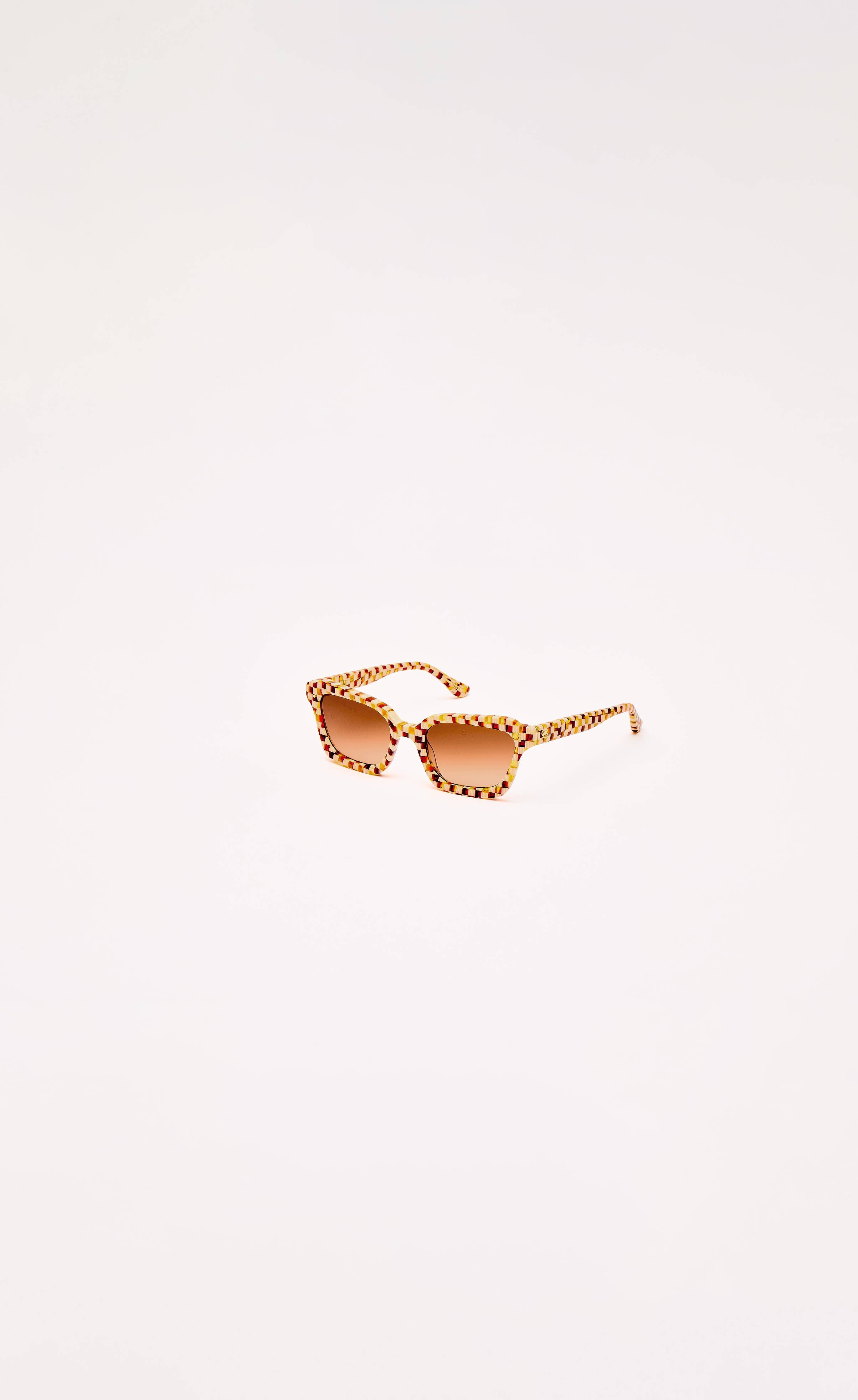 SARDINE - Demi - Toasted Moxie Checkered Square Sunglasses