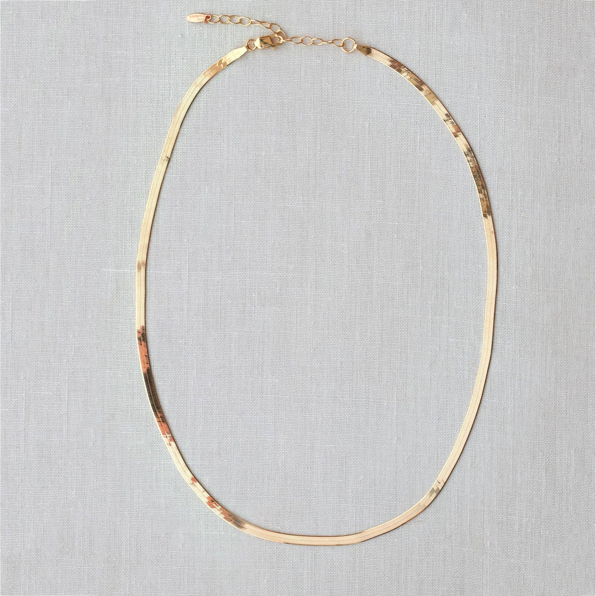 Herringbone Chain Necklace 18K Gold Vermeil | Sterling Silver 16-18 Inches Lobster Clasp Nickel Free Ships from CA