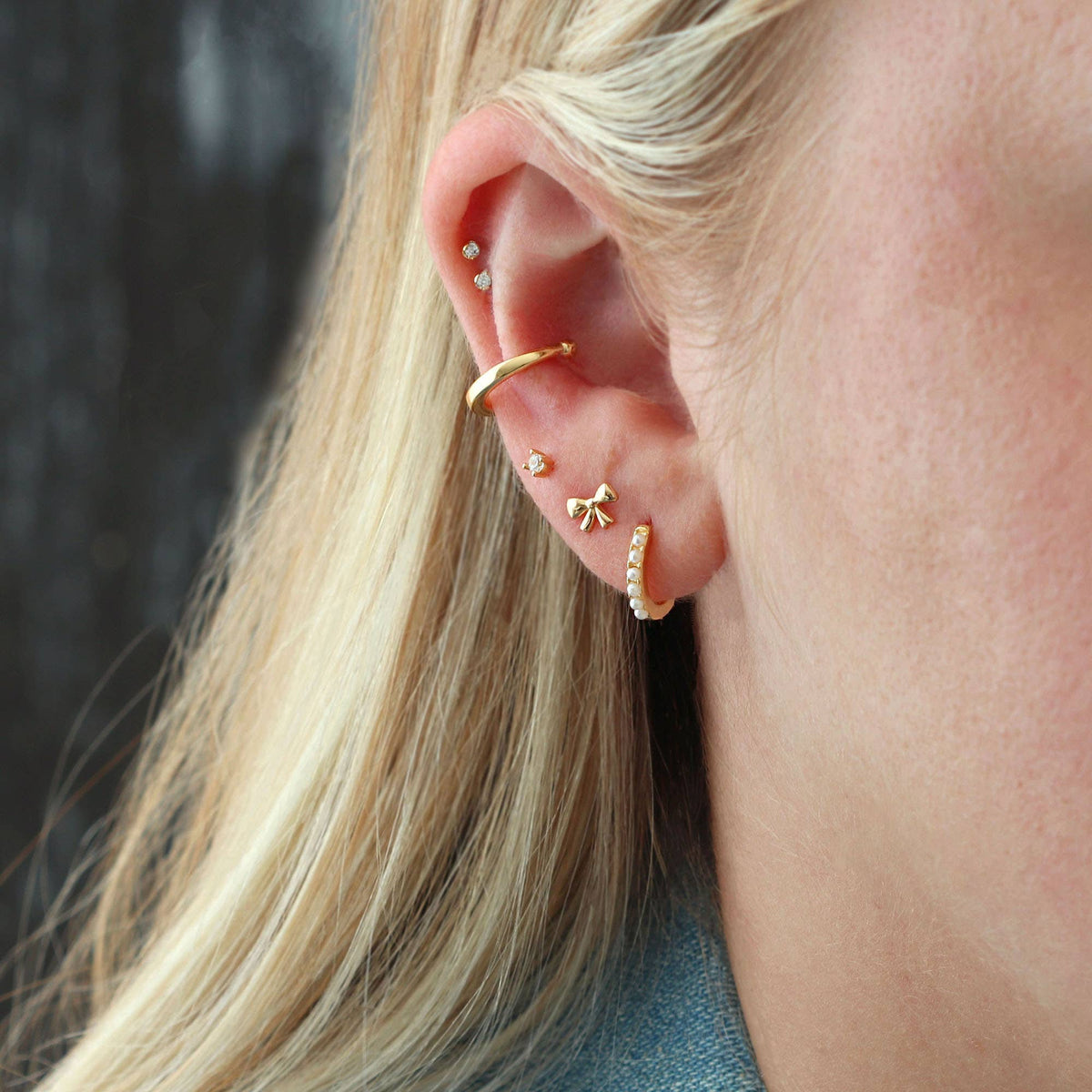 Pearl 12mm Huggie Hoop Earrings 18K Gold Vermeil | Sterling Silver 12mm Hoop Hinge Closure Nickel Free Hypoallergenic Ships from CA