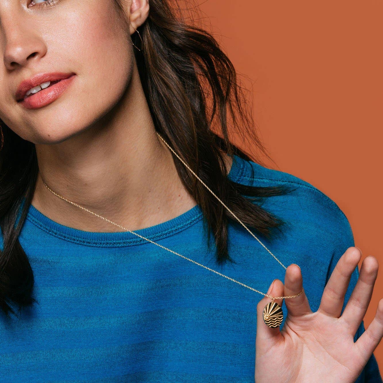 Ray of Sunshine Charm Necklace 18K Gold Vermeil | Sterling Silver Charm with Topaz Stone Gold Filled | Sterling Silver Rope Chain 22-24 Inches Nickel Free Ships from CA