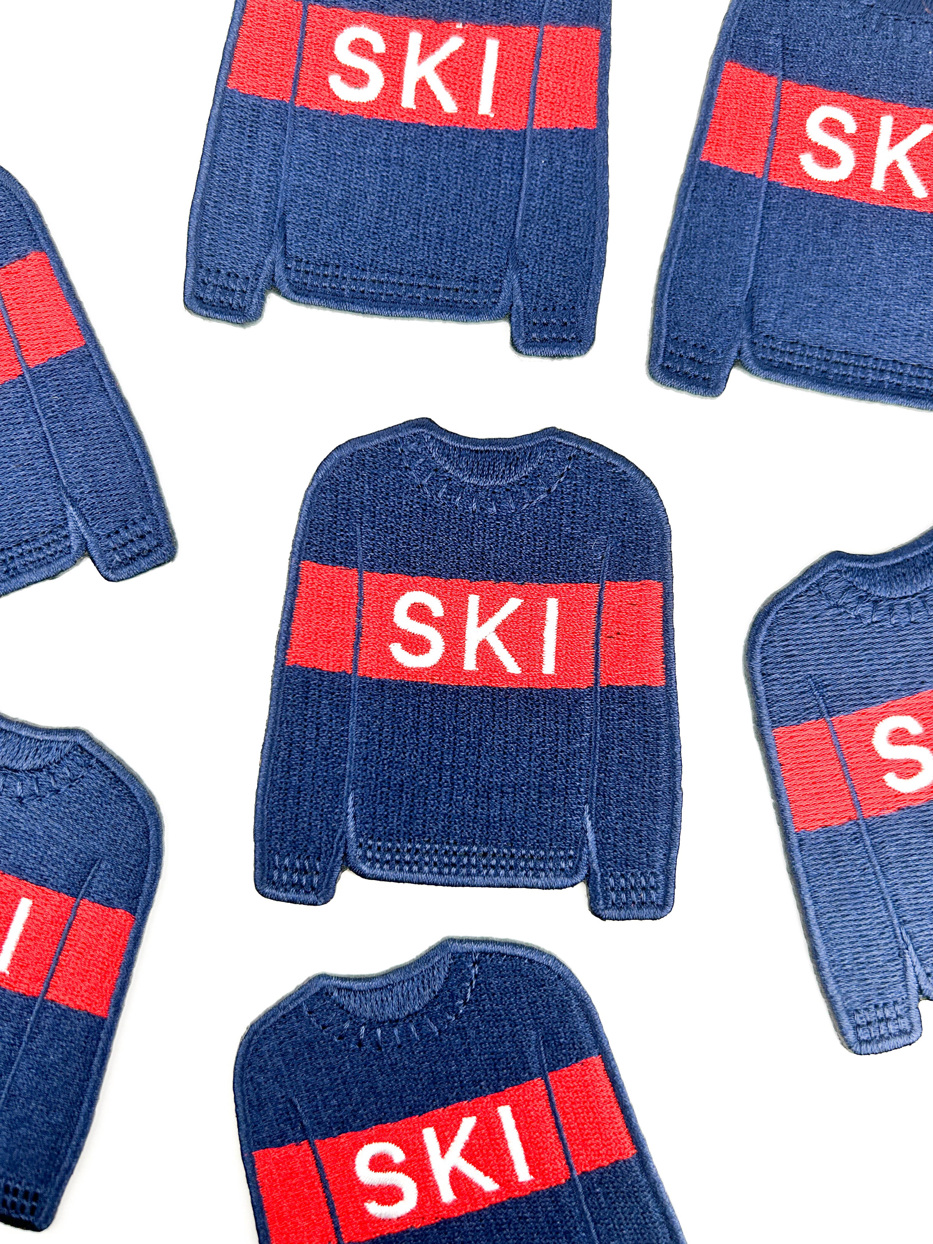 Ski Sweater Patch | Winter Sports Embroidered Iron On Patch