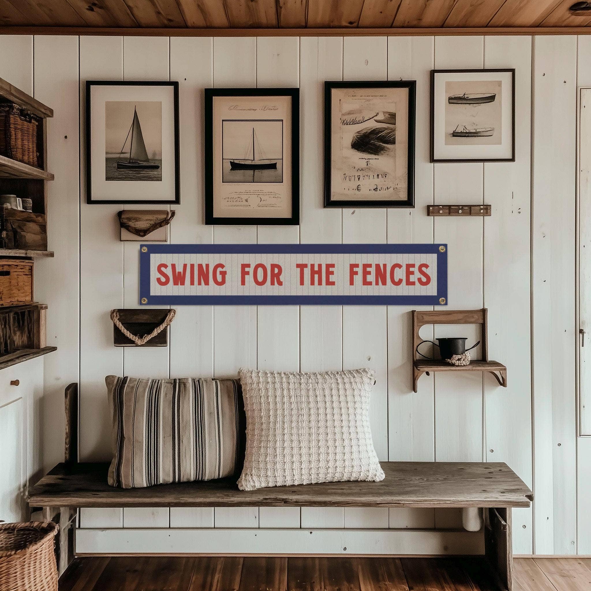 Swing For The Fences Felt Sign Banner