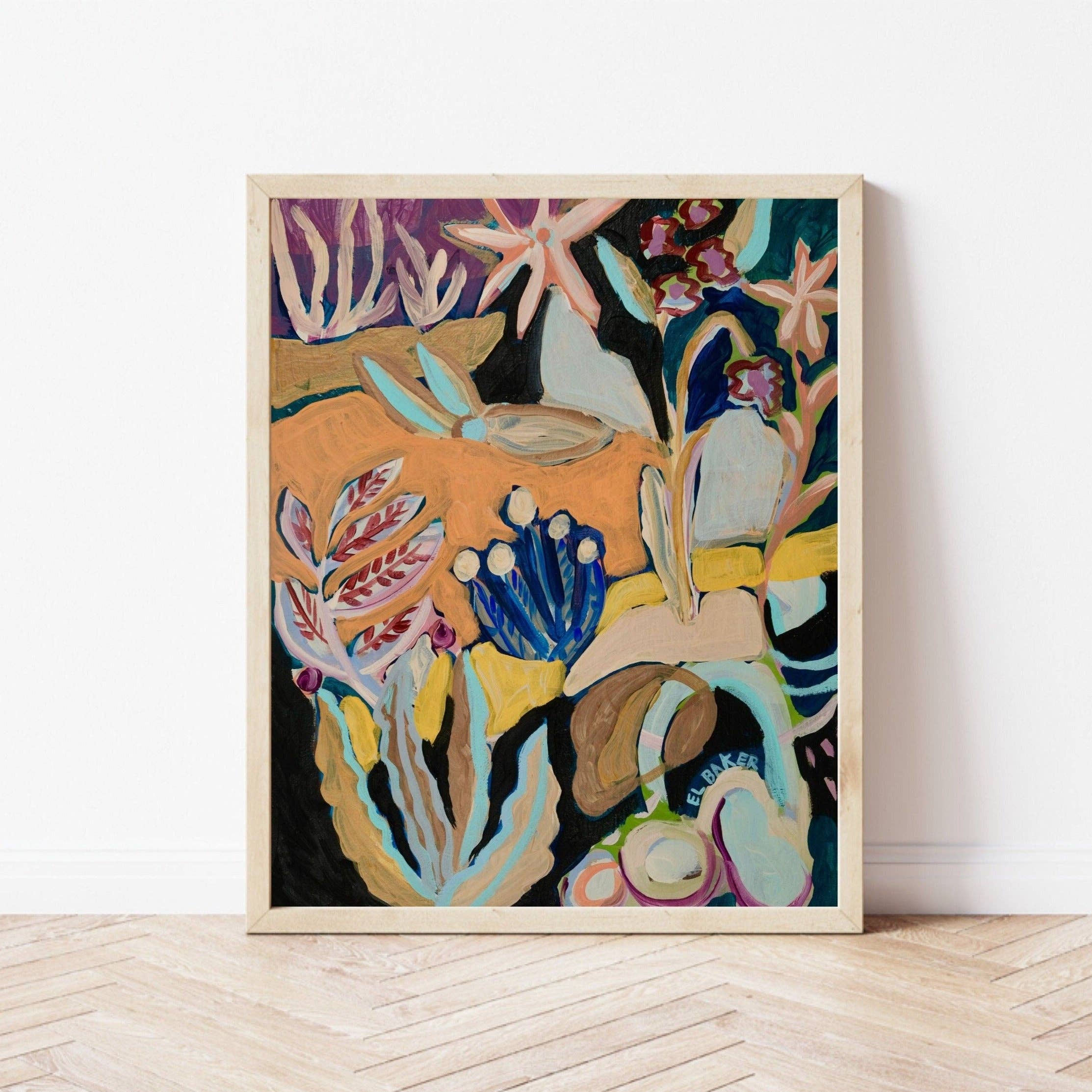 El Baker Art- Colorful Desert Cactus Print