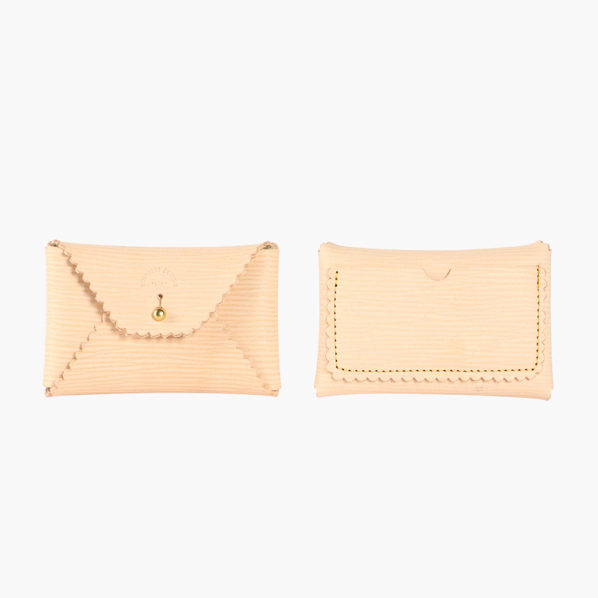 IMMODEST COTTON- Scallop Wallet | Undyed Italian Leather