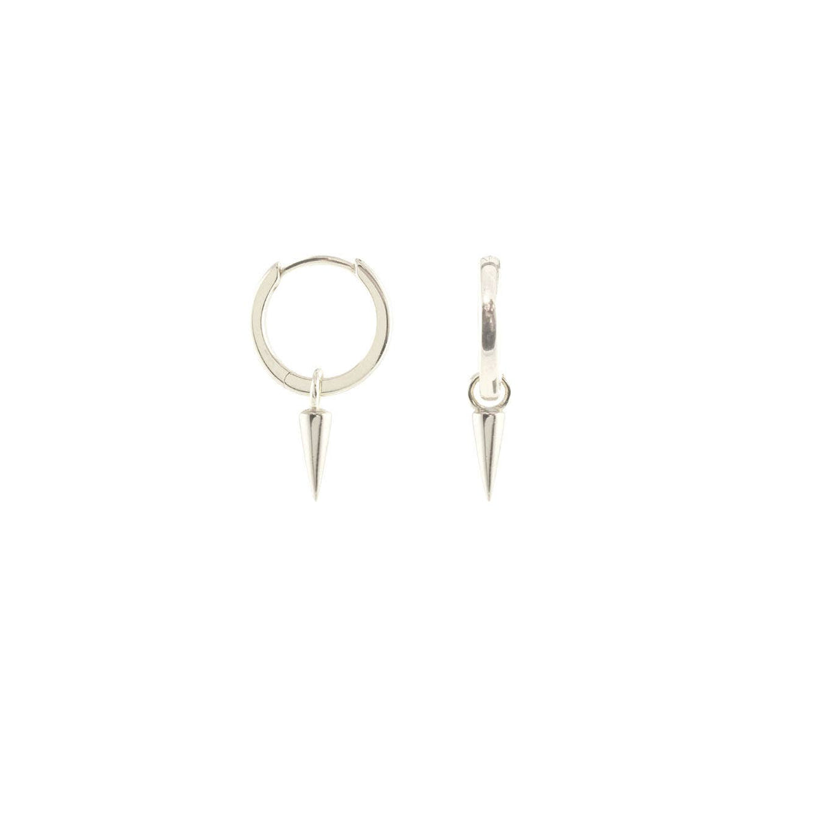 Spike Huggie Hoop Earrings 18K Gold Vermeil | Sterling Silver 12mm Hoop Hinge Closure Nickel Free Hypoallergenic Ships from CA