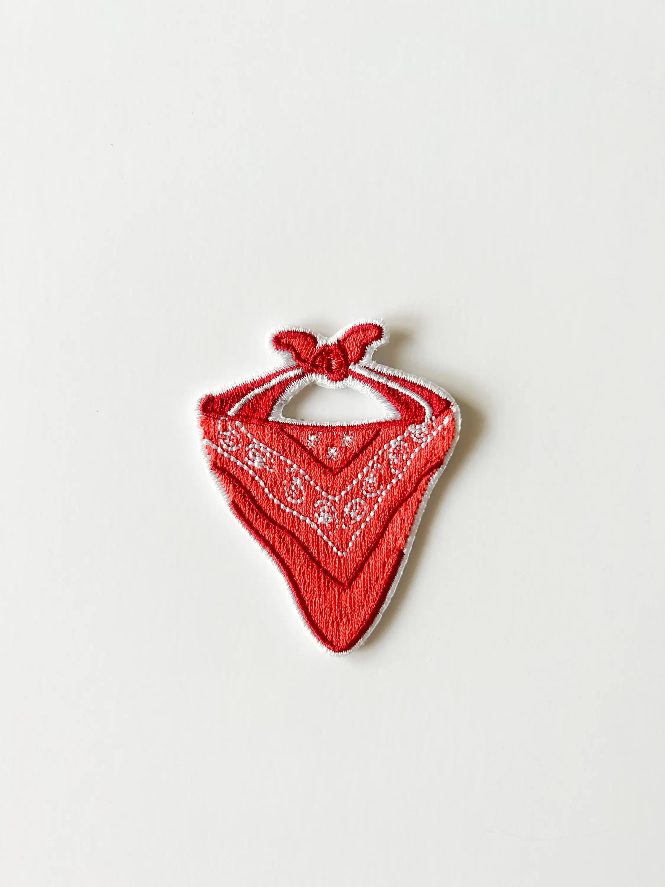 Red Bandana Patch Embroidered Iron-On Patch