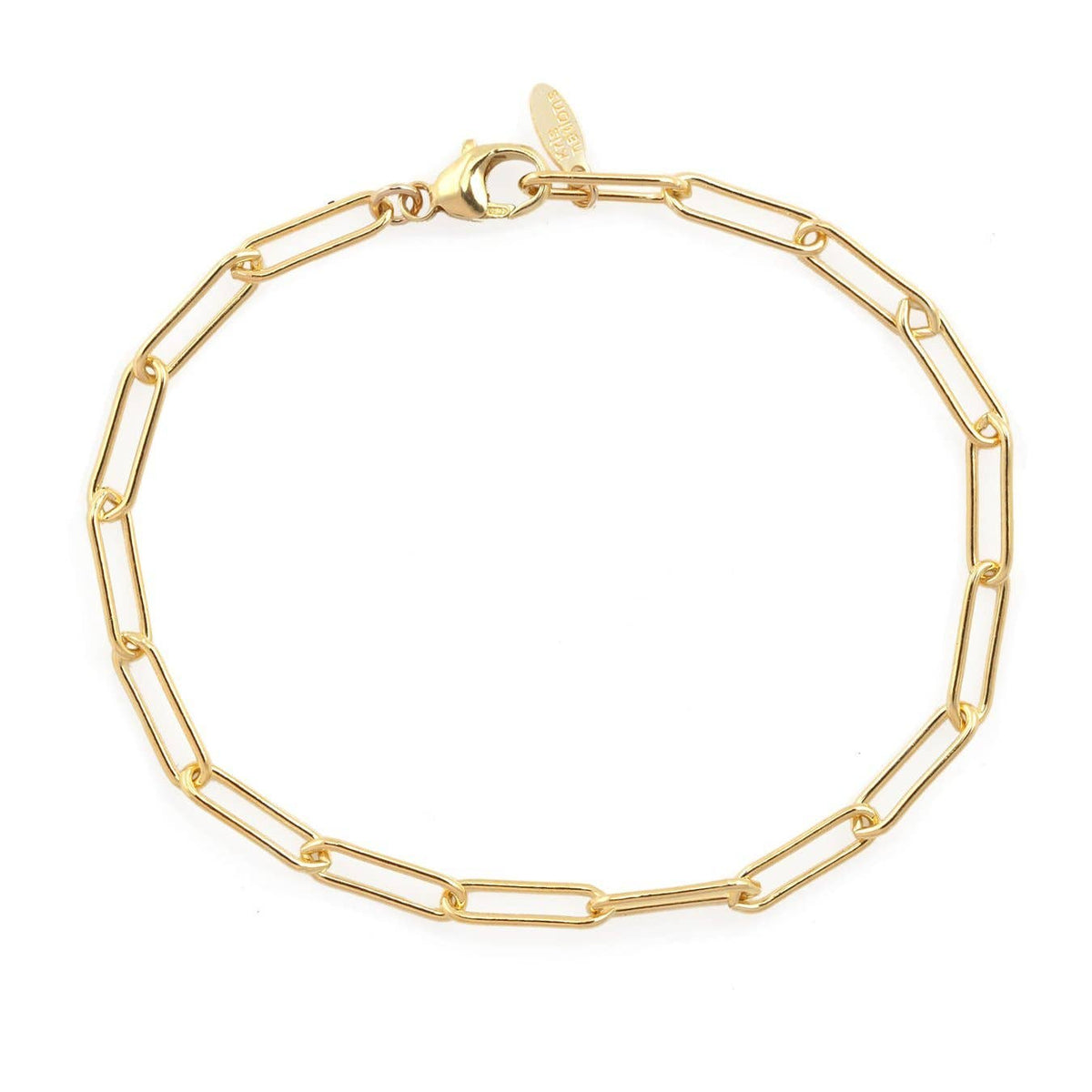 Paperclip Chain Bracelet Gold Filled | Sterling Silver Adjustable up to 7.5 Inches Lobster Clasp Nickel Free Ships from CA