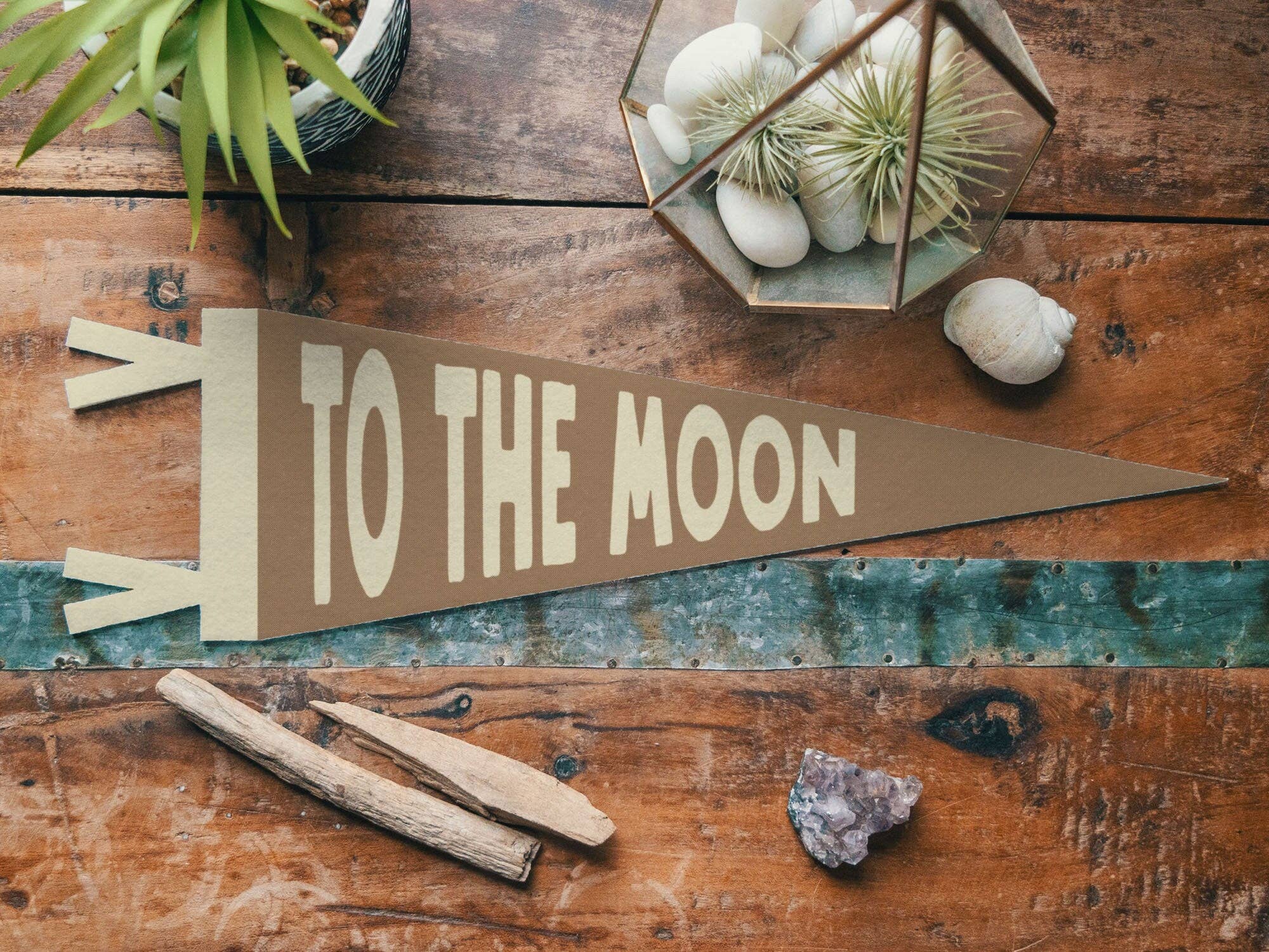 To The Moon Felt Pennant - Bold Vintage