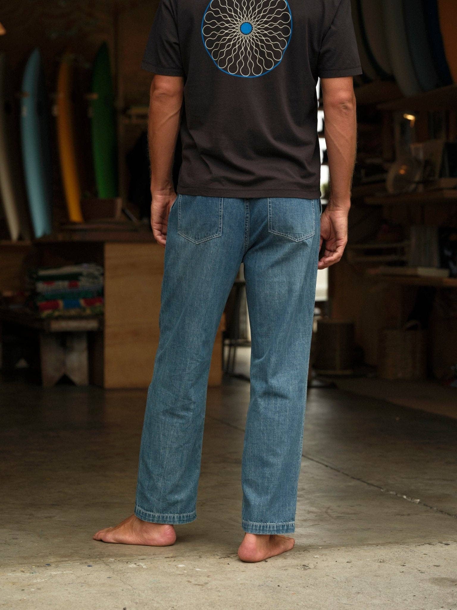 Mollusk- Drawstring Salvador Pants in Vintage Indigo