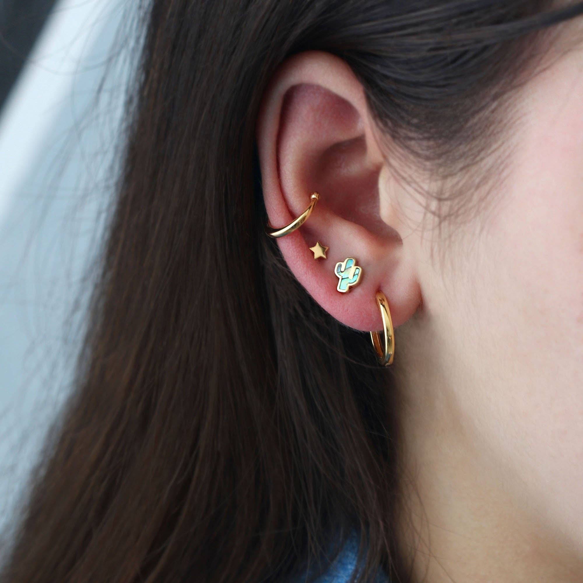 Kris Nations- Abalone Cactus Stud Earrings