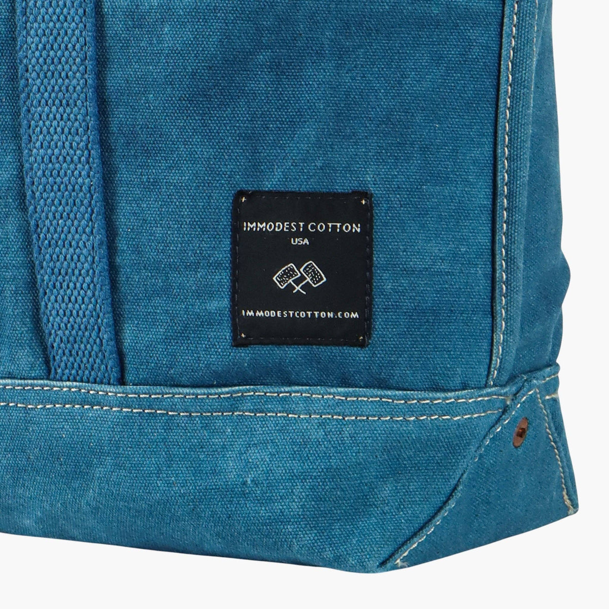 IMMODEST COTTON- Small East West Tote | Indigo