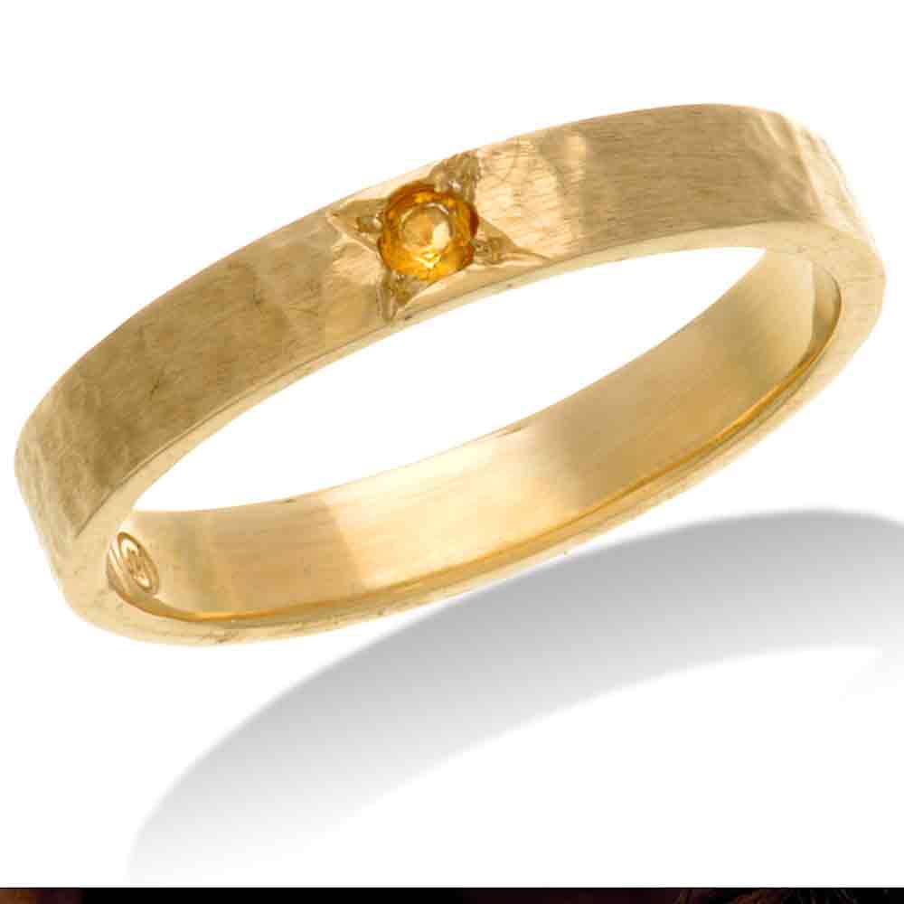 Hammered Citrine Ring
