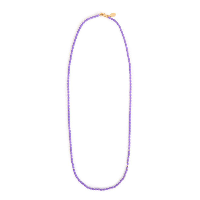 Enamel Barrel Chain Necklace - 24"
