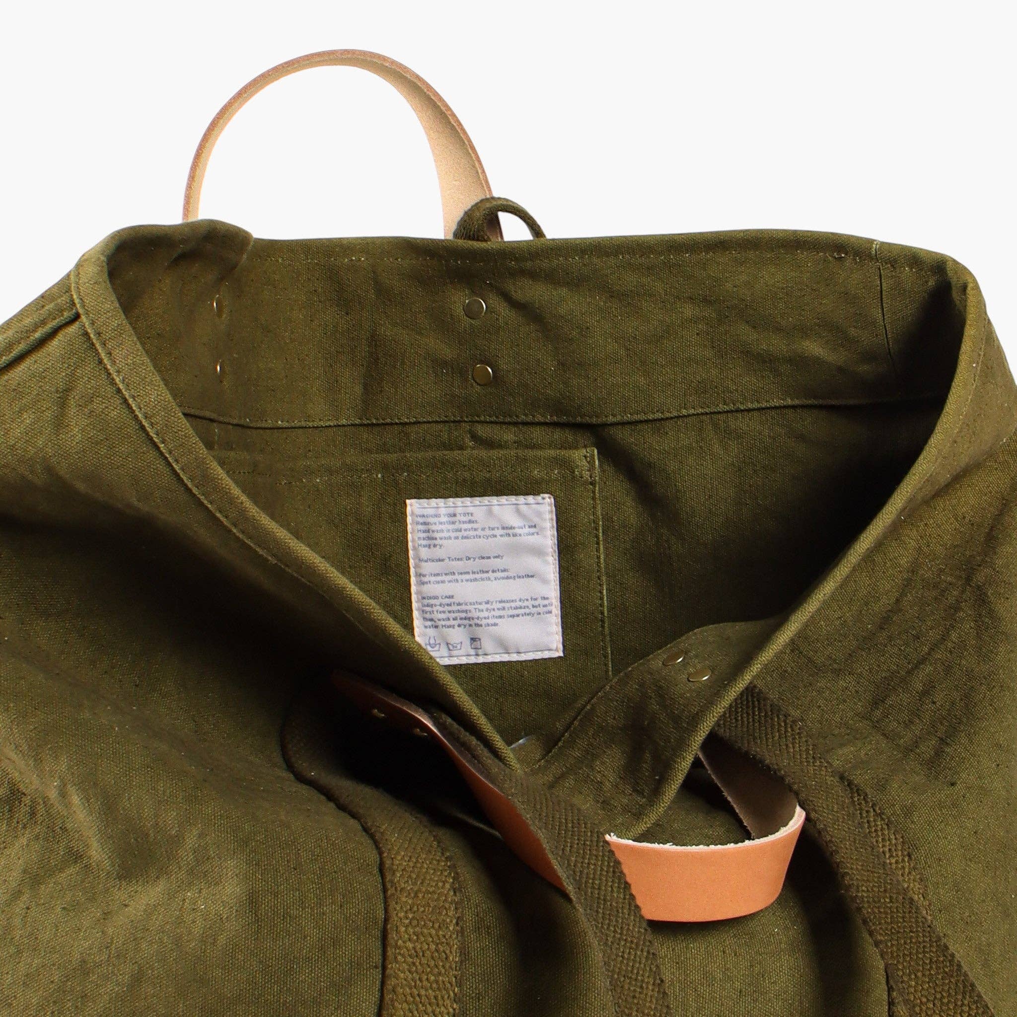 IMMODEST COTTON- Large East West Tote | Olive