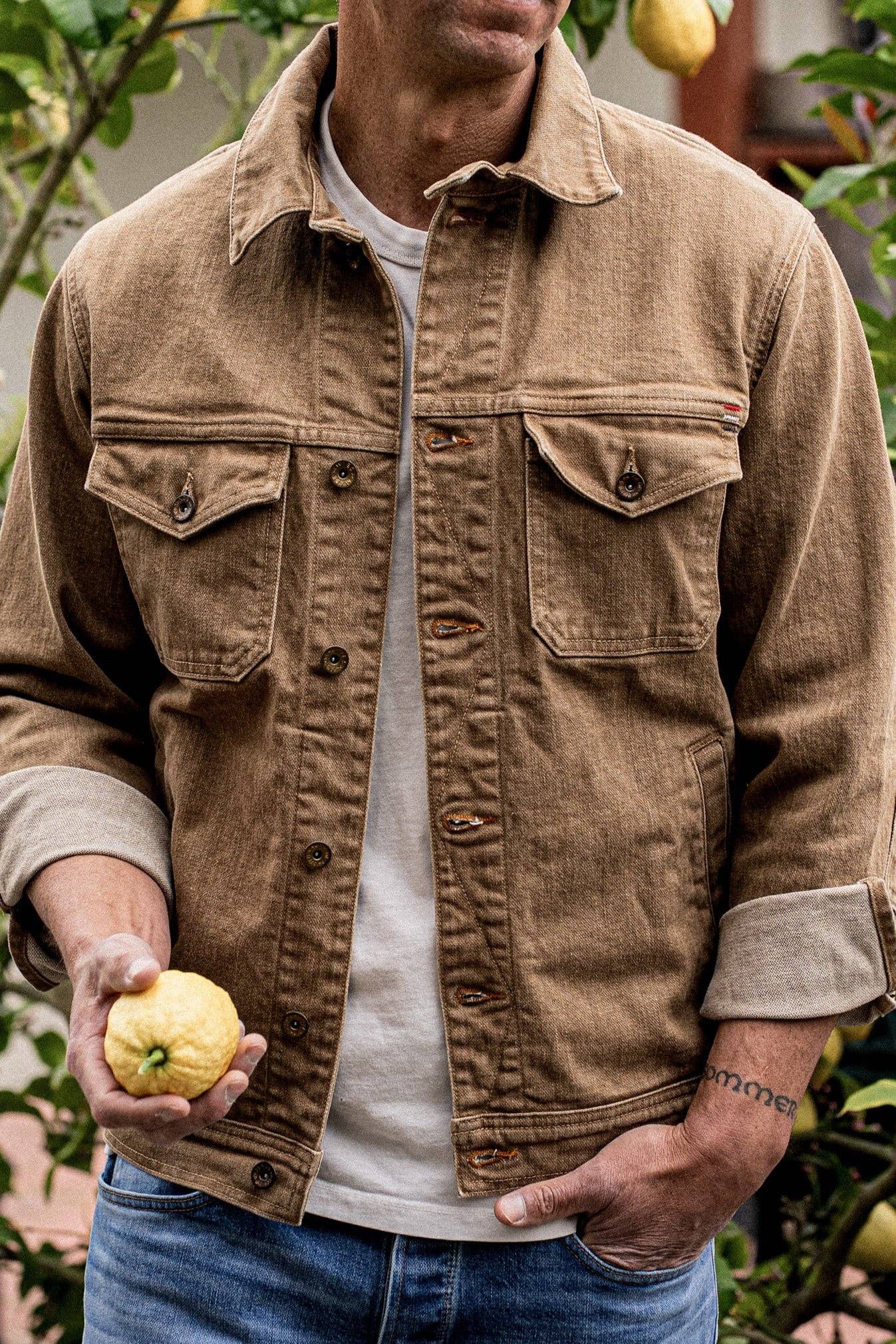 Artcher Jacket | 14oz Broken Twill Denim in Black Stone