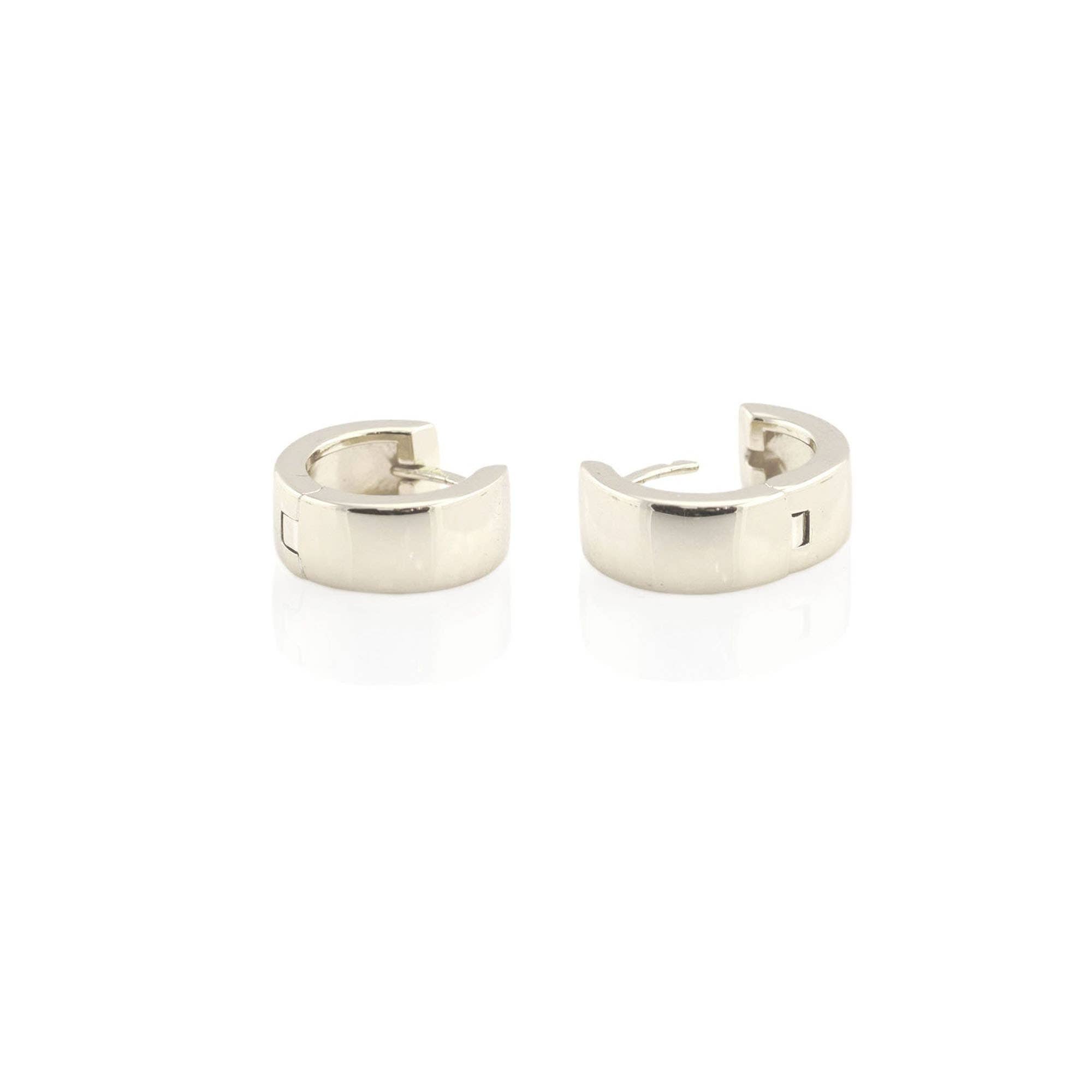 Wide Hinged Huggie Hoop Earrings 18K Gold Vermeil | Sterling Silver 12mm Hoops Hinge Closure Nickel Free Hypoallergenic Ships from CA