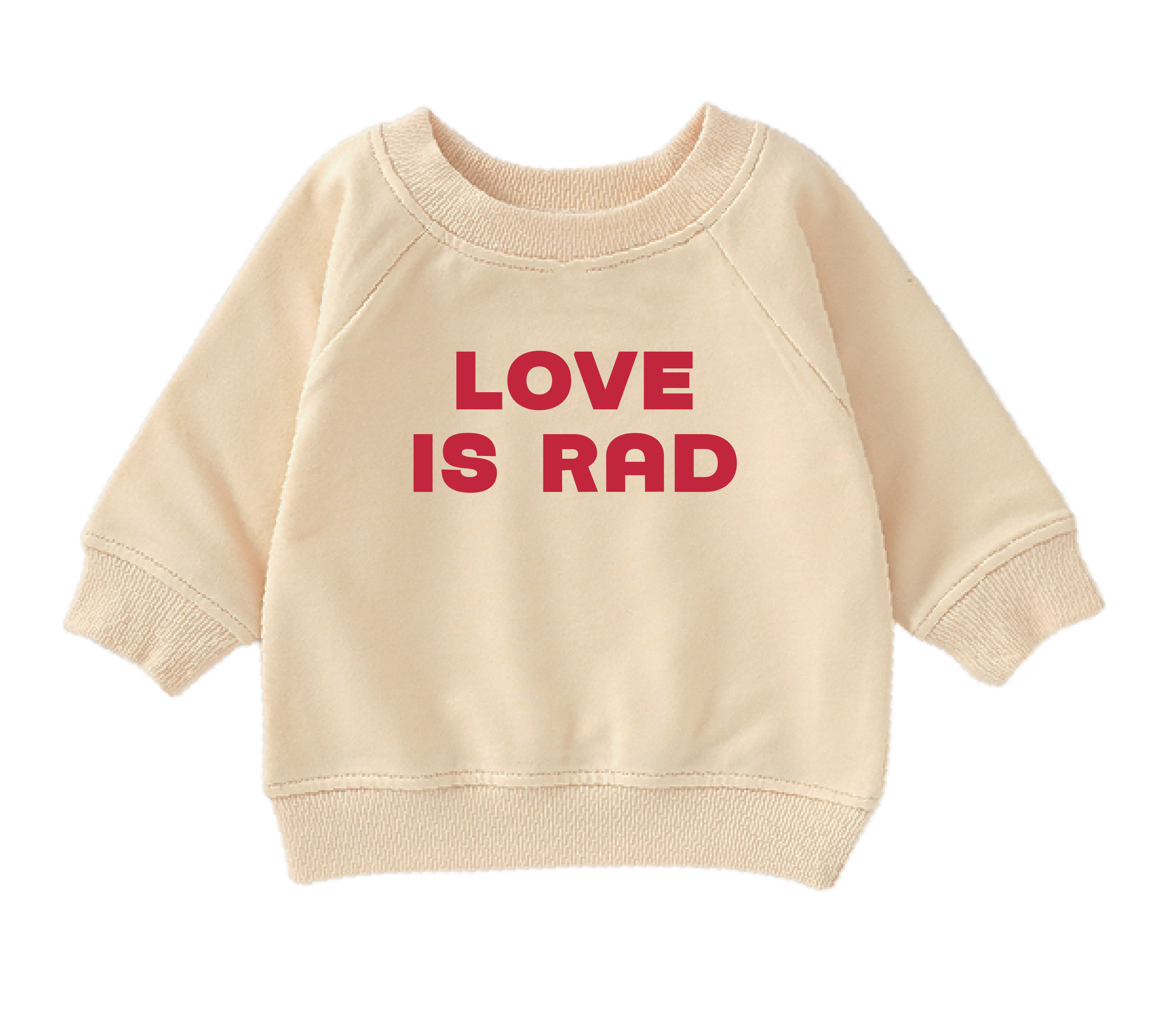 Love is Rad Sweatshirt, Valentine's Day, boys clothing