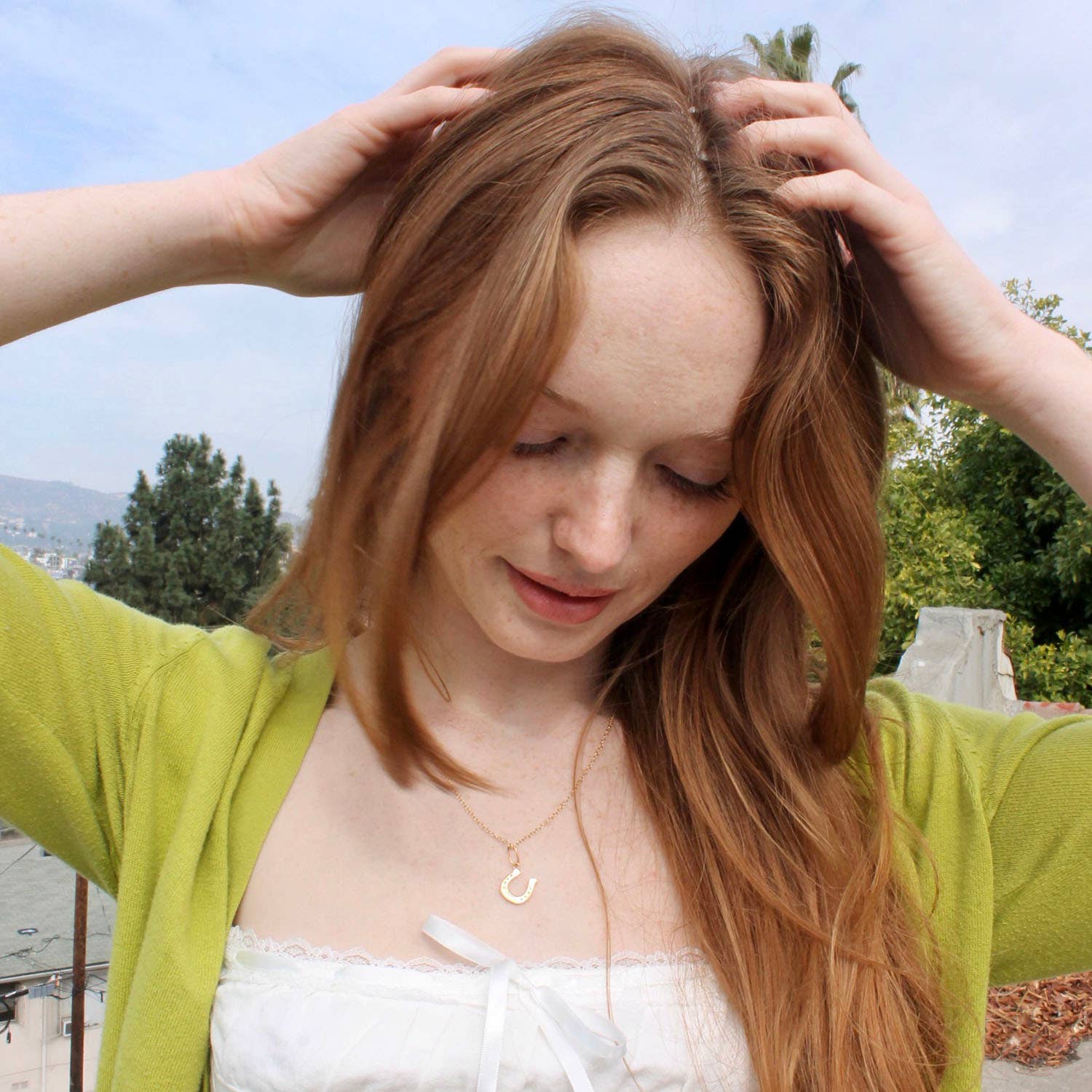 Horseshoe Charm Necklace 18K Gold Vermeil | Sterling Silver Charm Gold Filled | Sterling Silver Chain 16-18 Inches Nickel Free Ships from CA