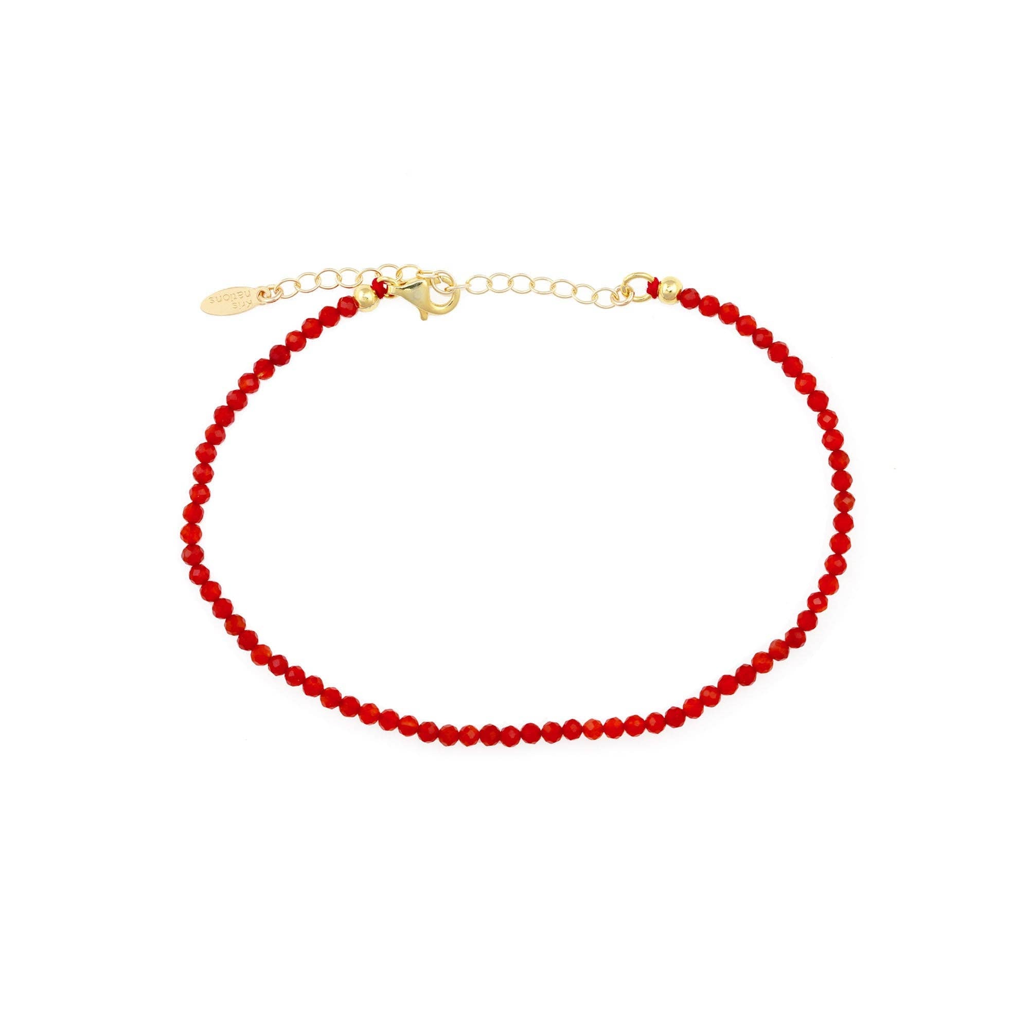 Petite Gemstone Beaded Bracelet Carnelian Red Green Malachite Blue Lapis Black Onyx Ships from CA