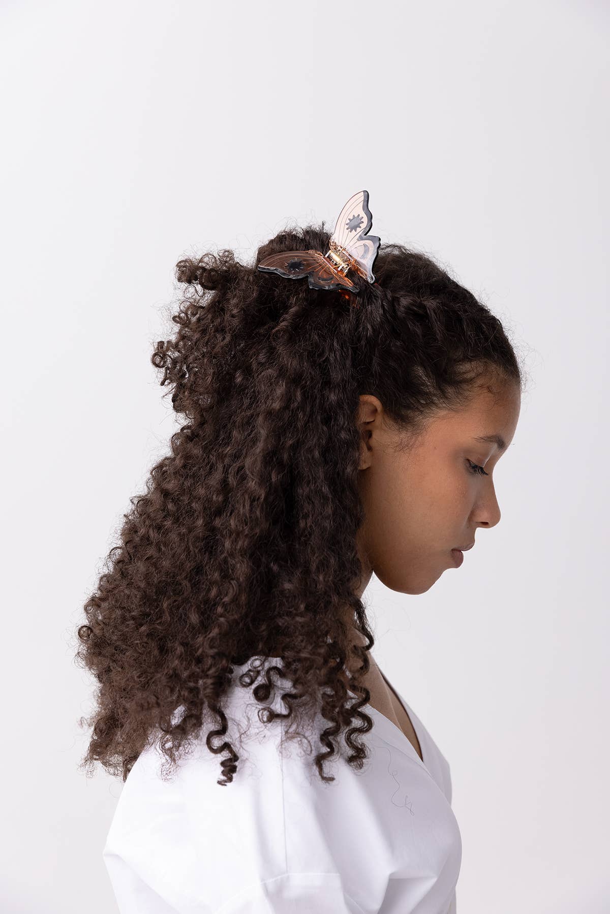 Women's Orange Acetate Monarch Butterfly Hair Claw Clip
