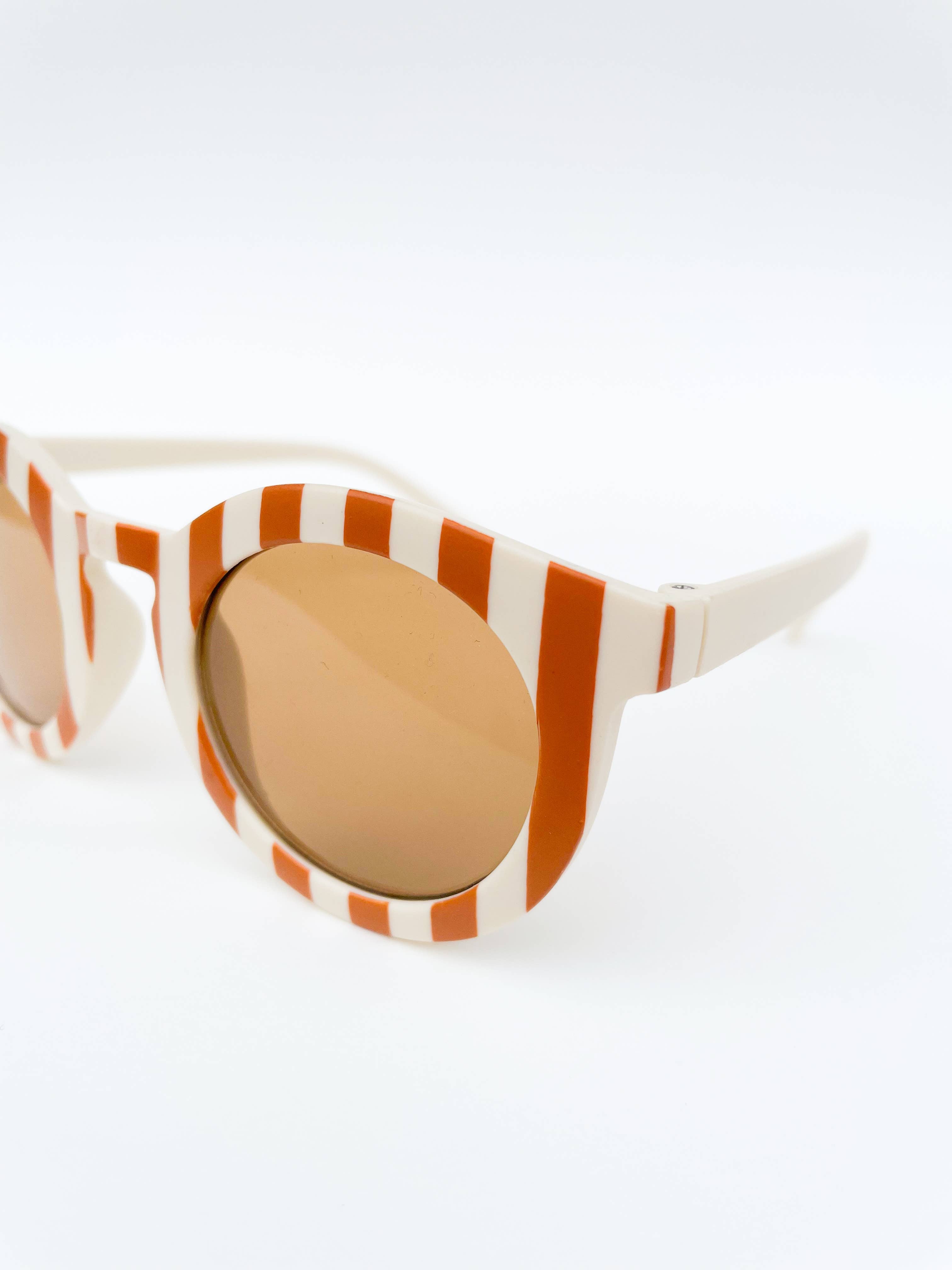 Cabana Cream & Tan Stripe Kids Toddler Sunglasses